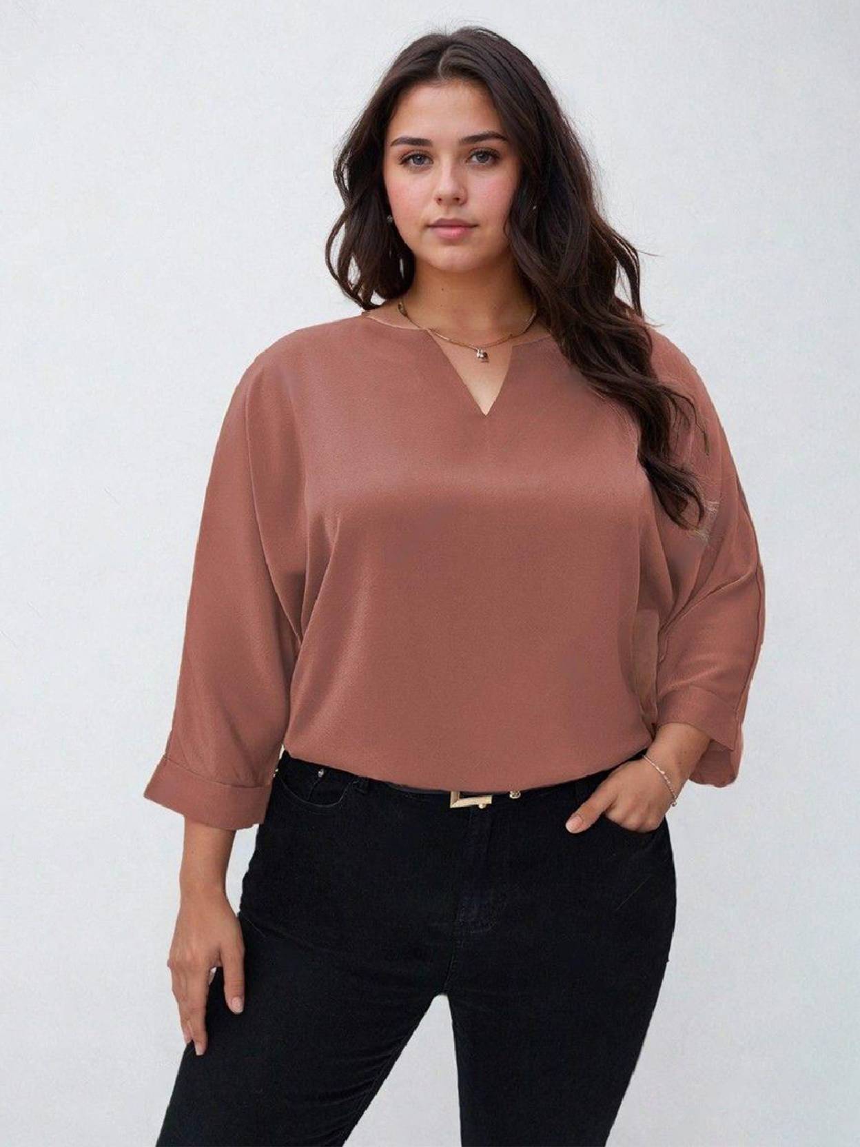KOTTY Casual Regular Sleeves Solid Women Brown Top