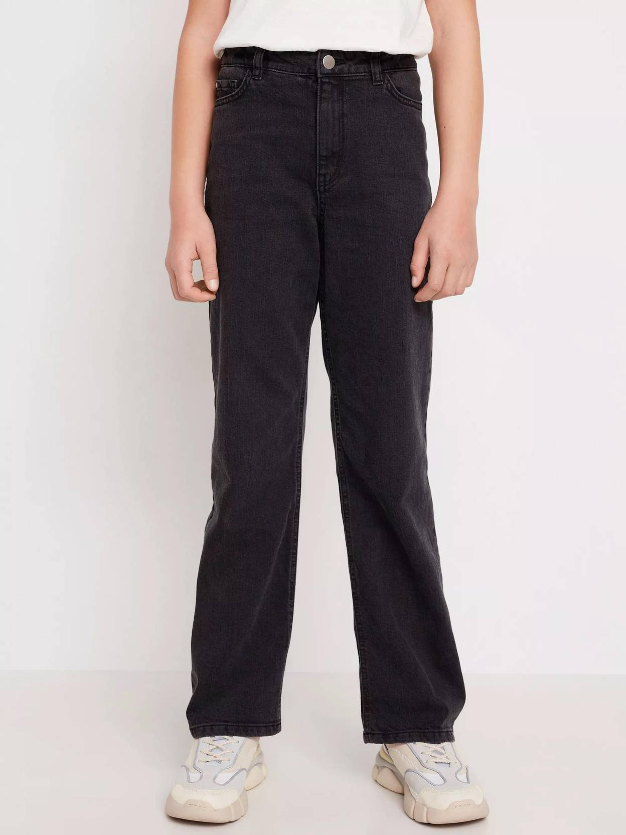 KOTTY Girls Flared Mid Rise Black Jeans