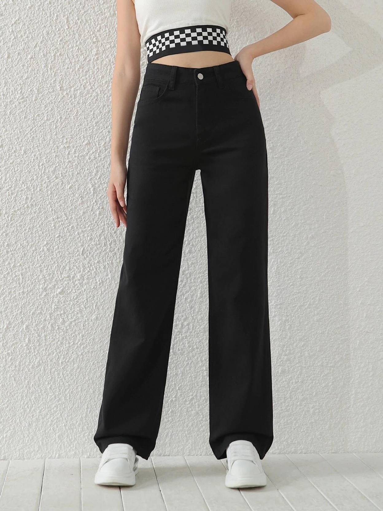 KOTTY Girls Regular High Rise Black Jeans
