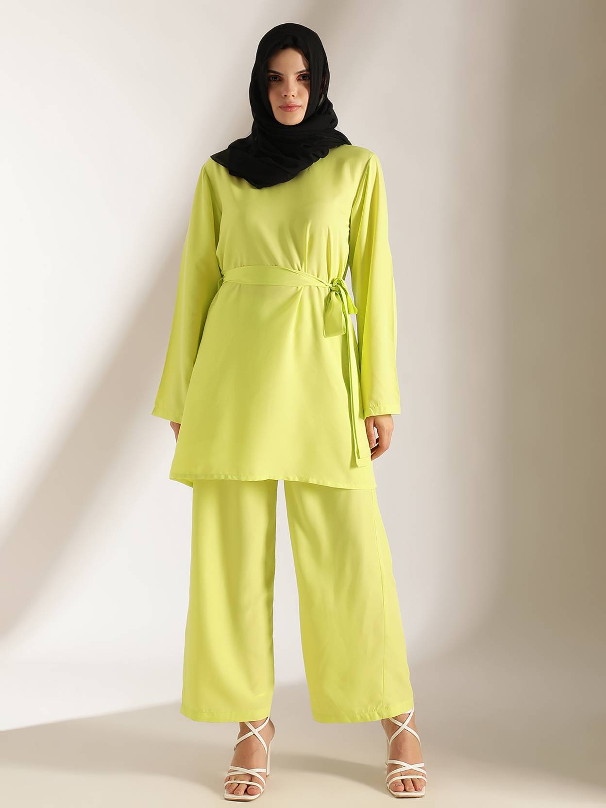 KOTTY Crepe Solid Abaya (Green)