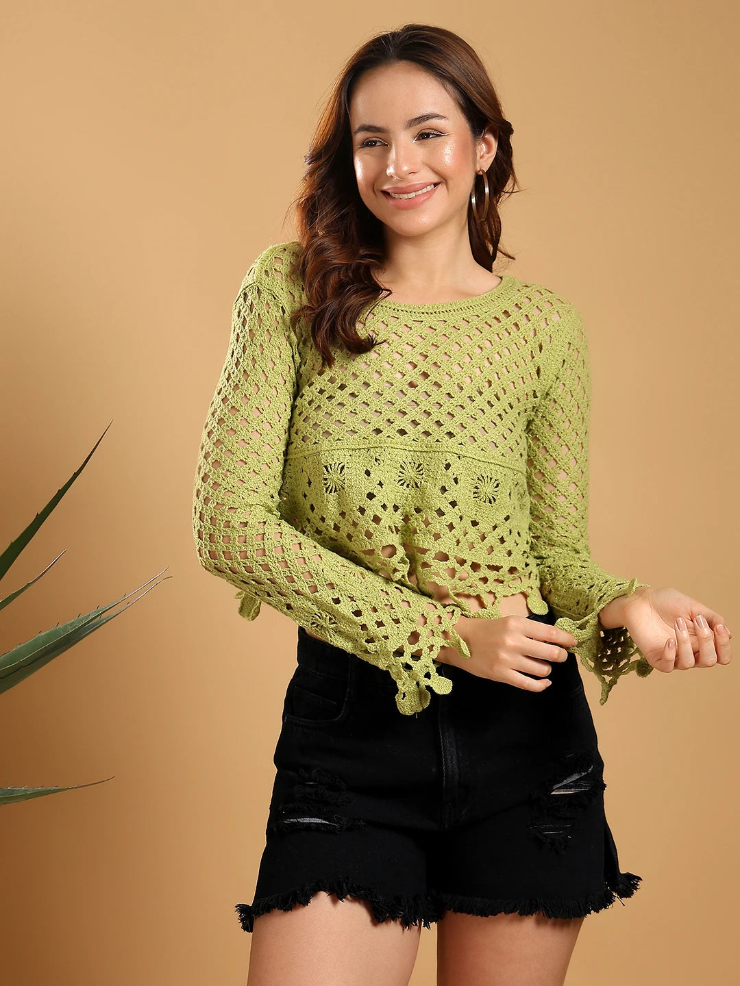 KOTTY Casual Printed Women Green Top