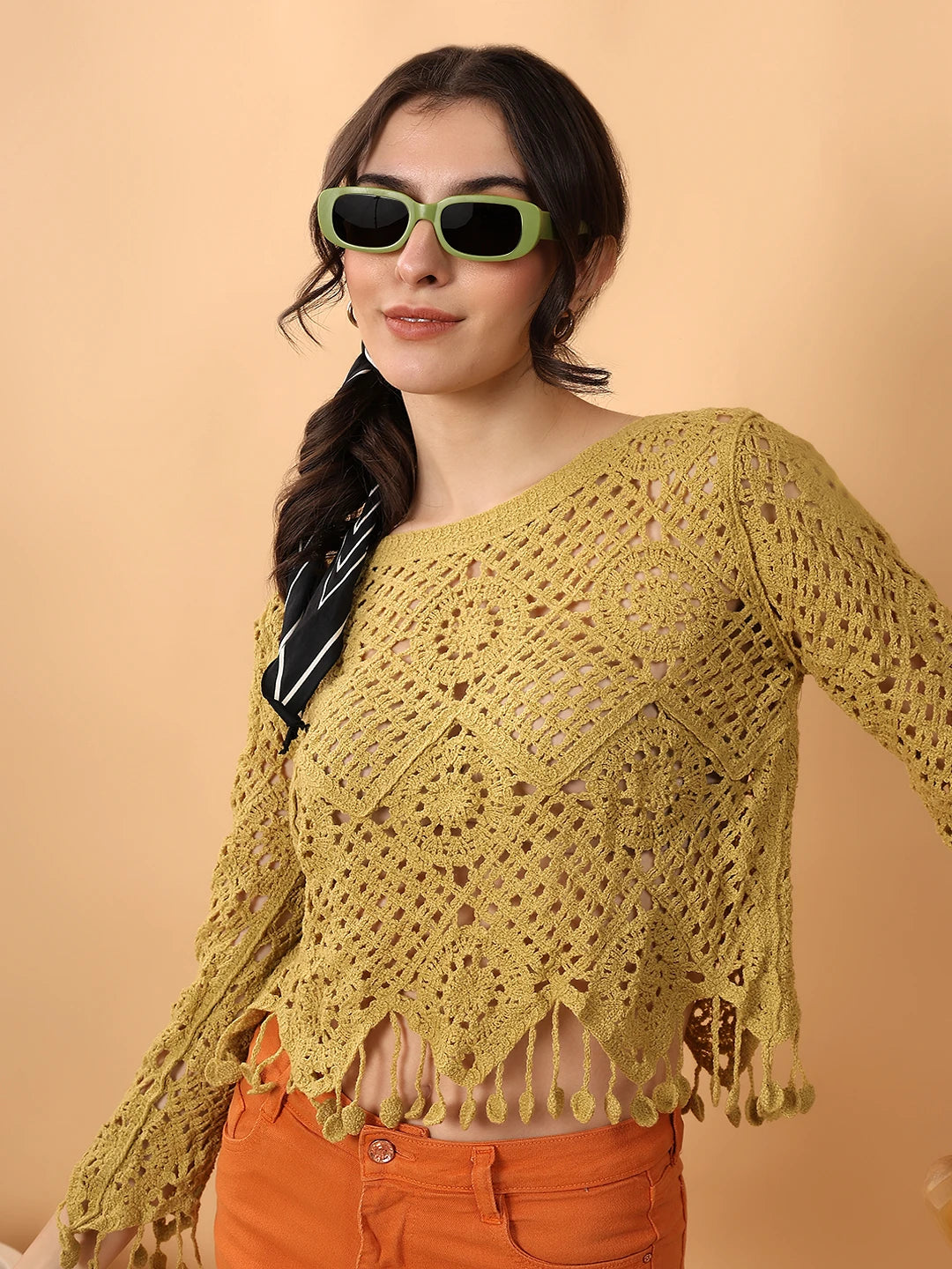 KOTTY Casual Printed Women Yellow Top