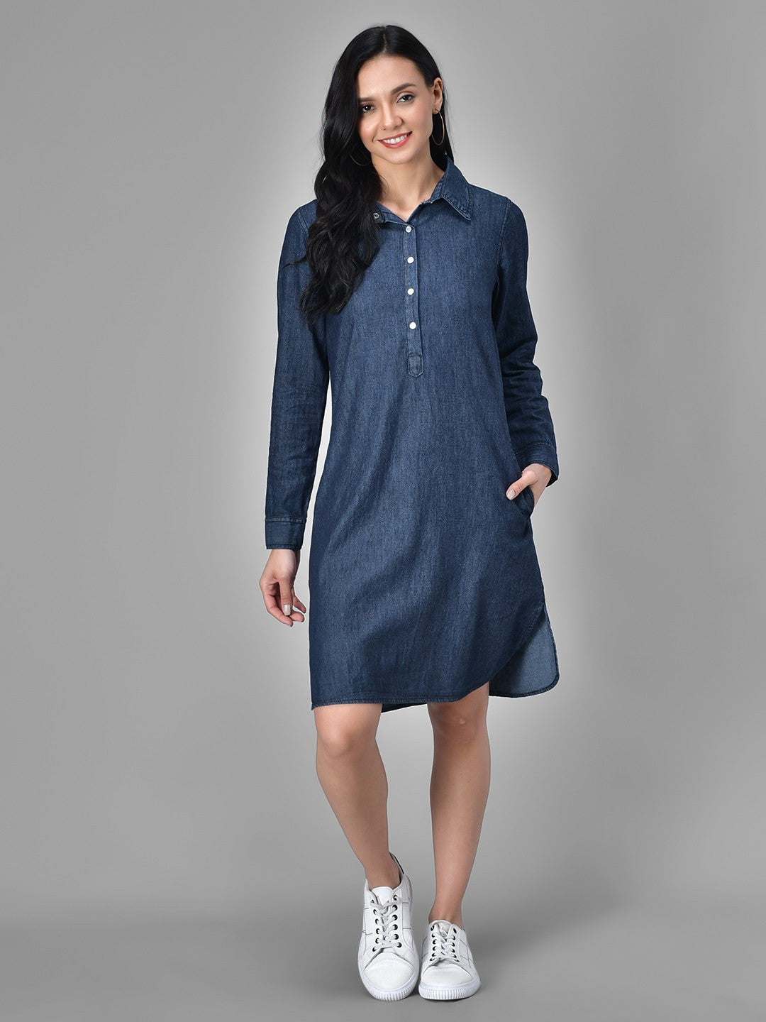 Kotty Blue Casual Women Denim Dress