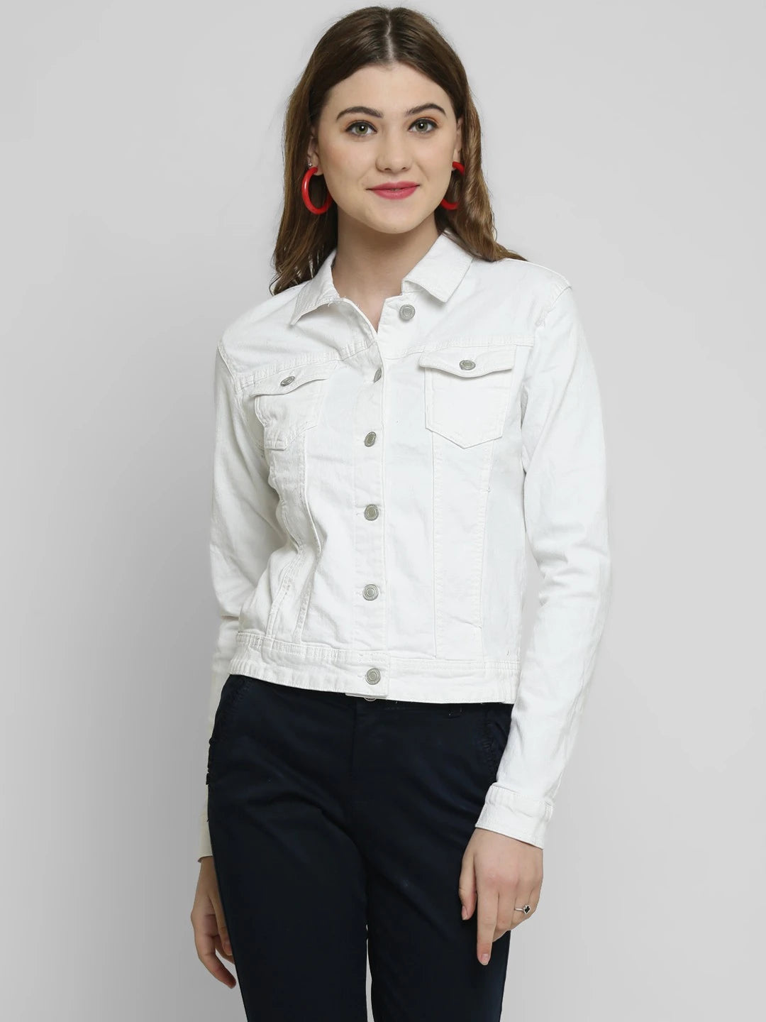 KOTTY Full Sleeve Self Design Women Denim Jacket