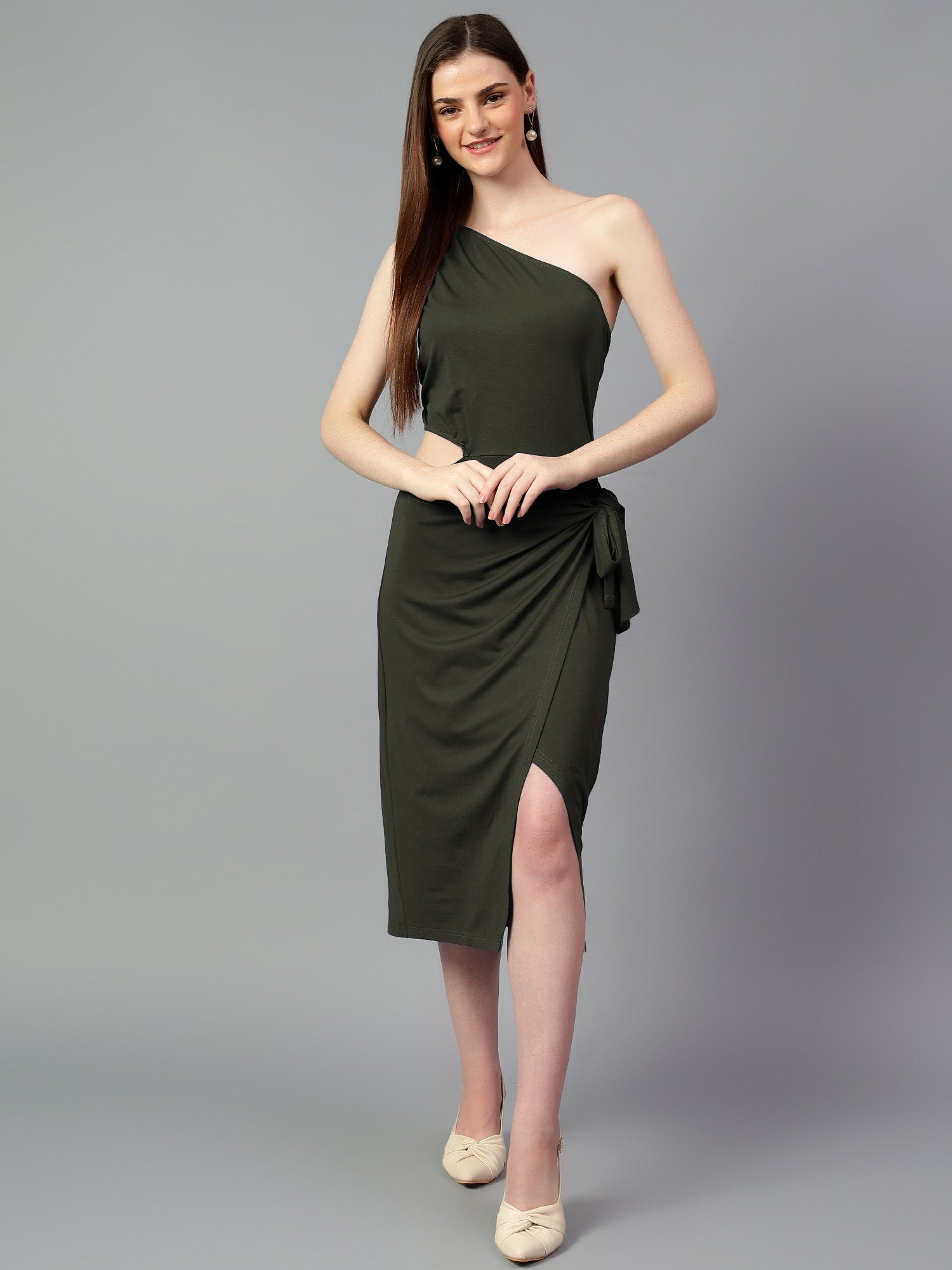 KOTTY Women's Solid One Solder Neck Dress