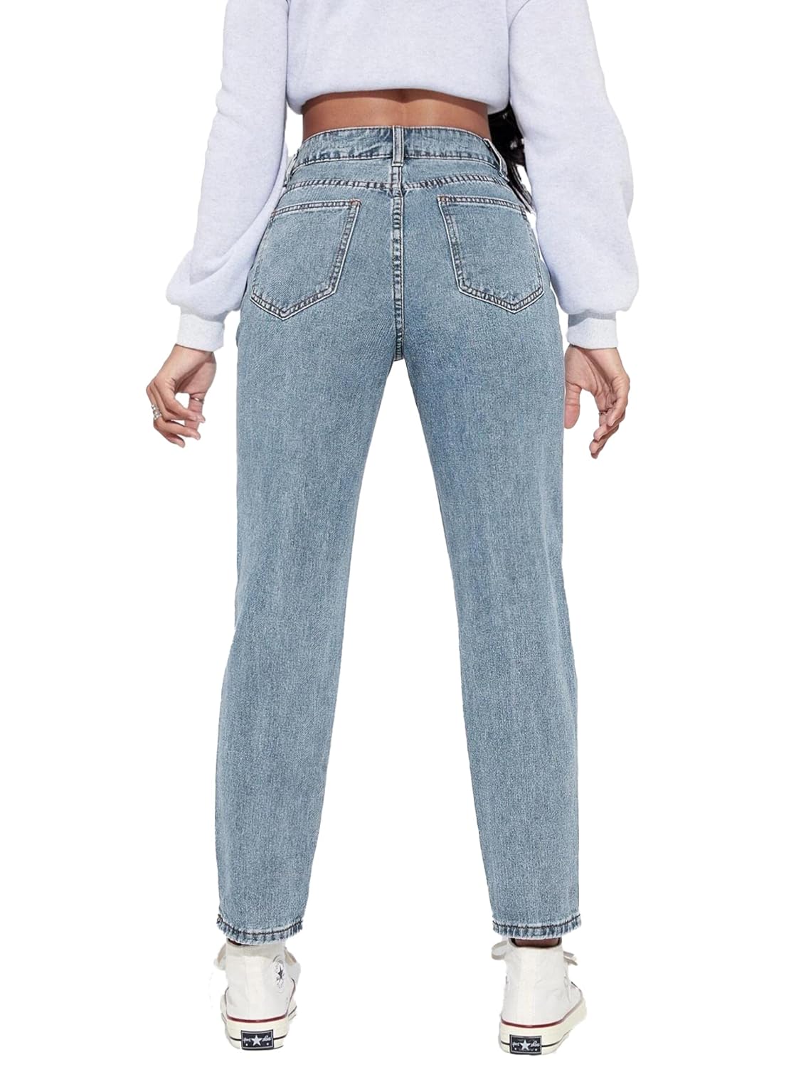 KOTTY Women High Rise Cotton Lycra Ankle Length Slim fit Blue Solid Jeans