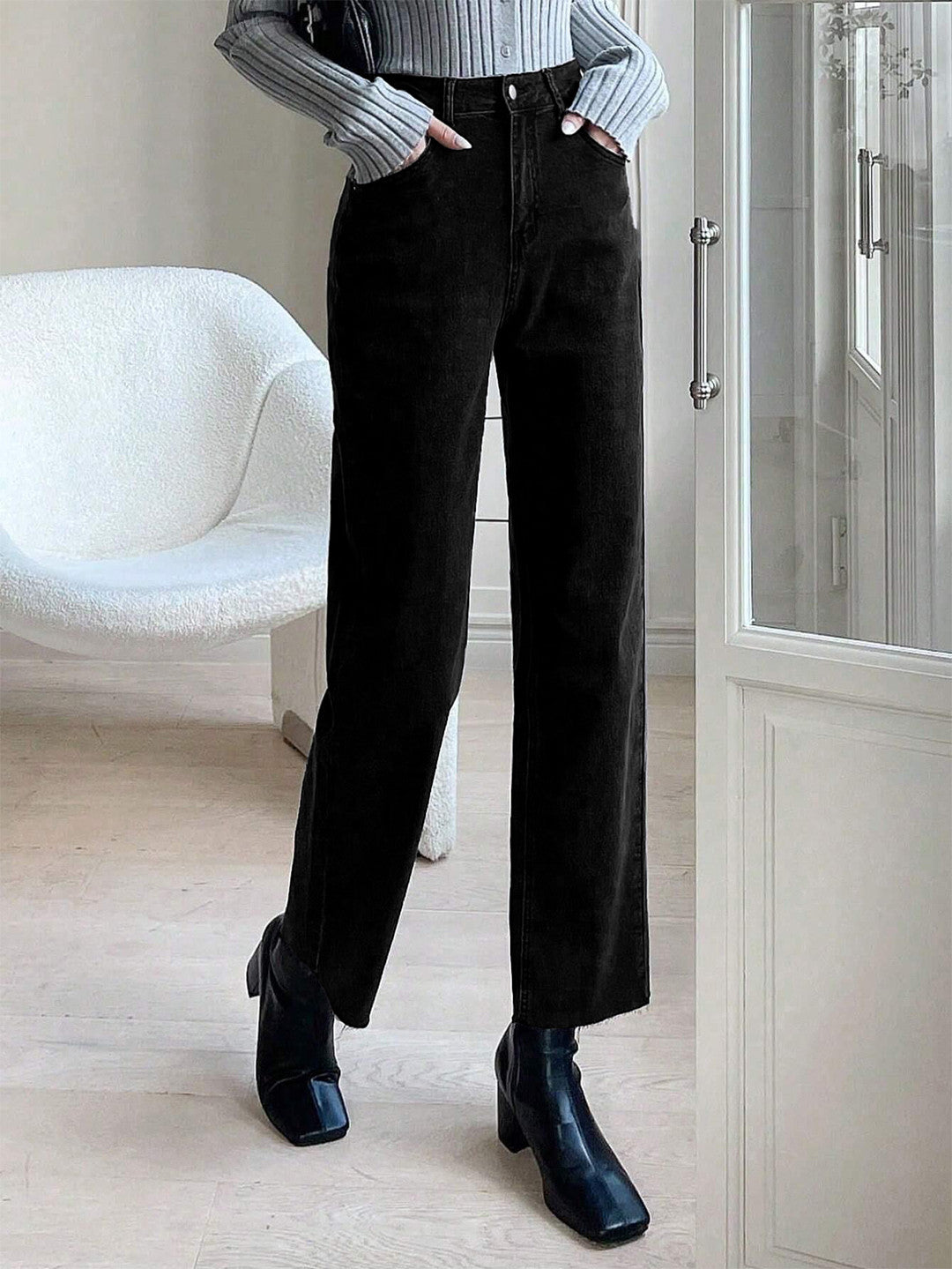 KOTTY Straight Fit Women Black Jeans