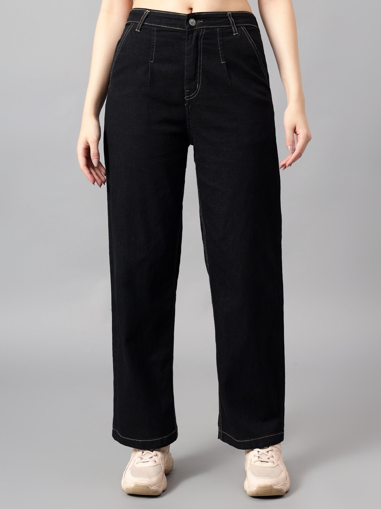 KOTTY Straight Fit Women Black Jeans