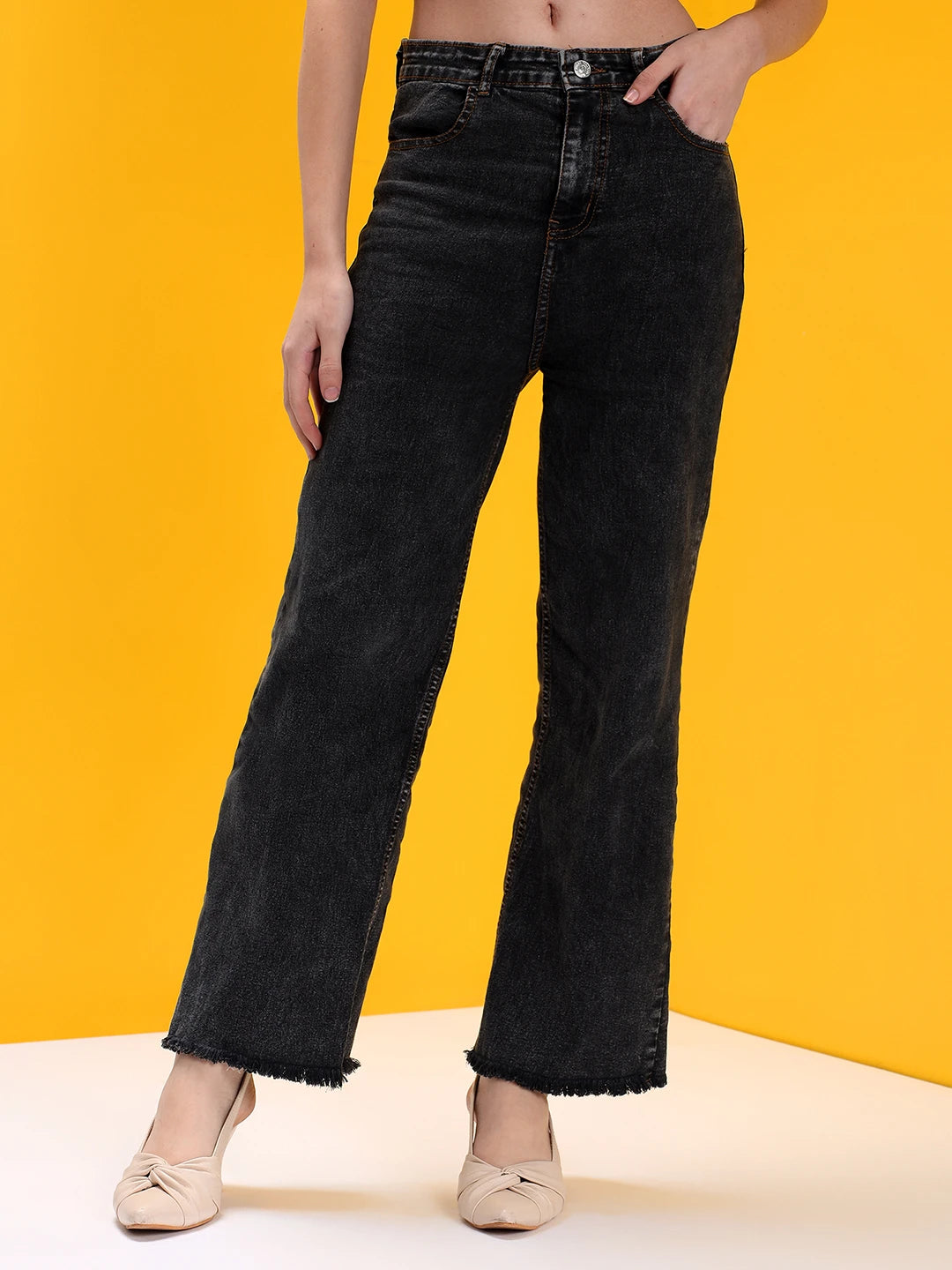 KOTTY Boot-Leg Women Black Jeans