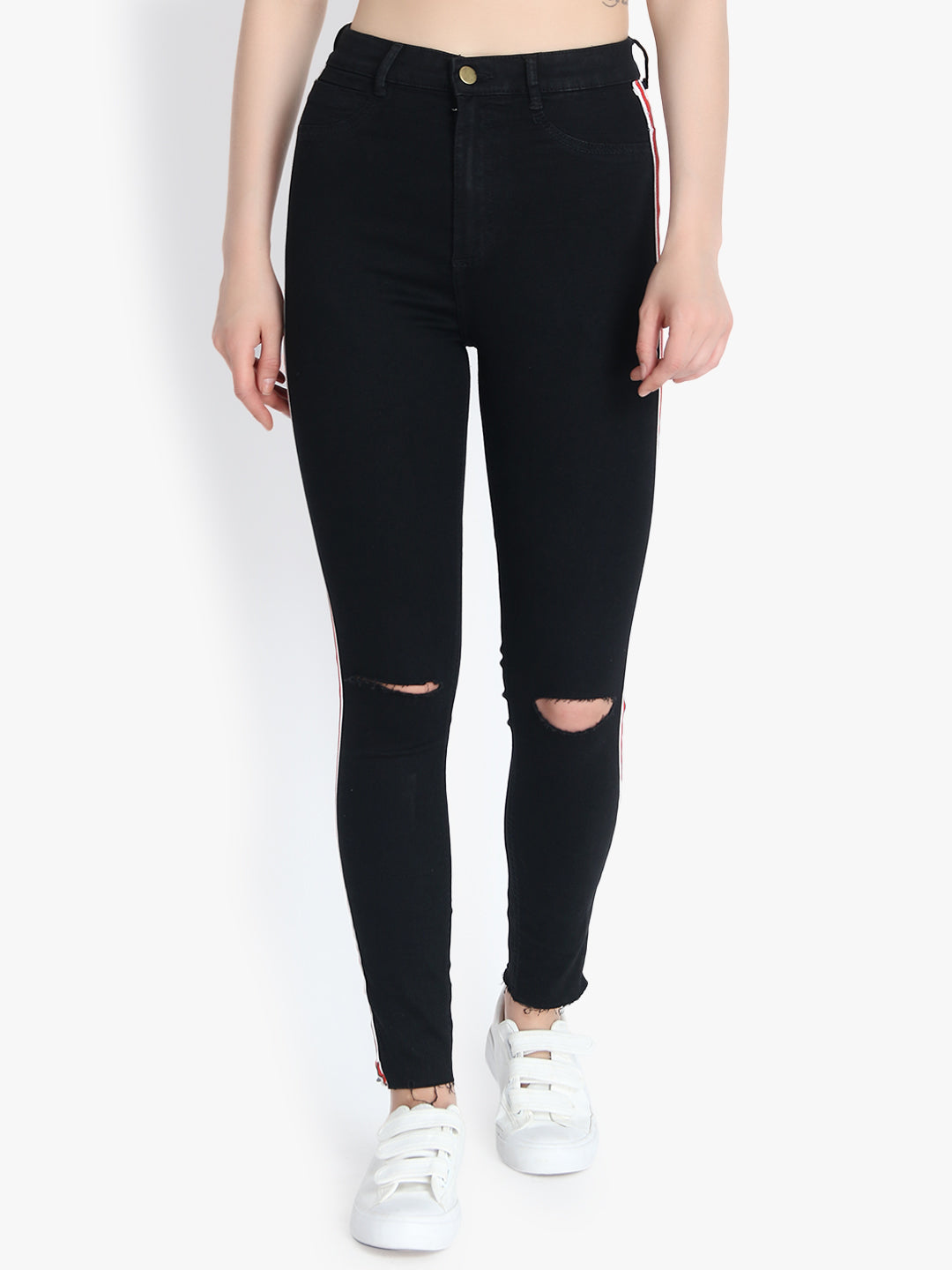 KOTTY Women High Rise Skinny Cotton Jeans