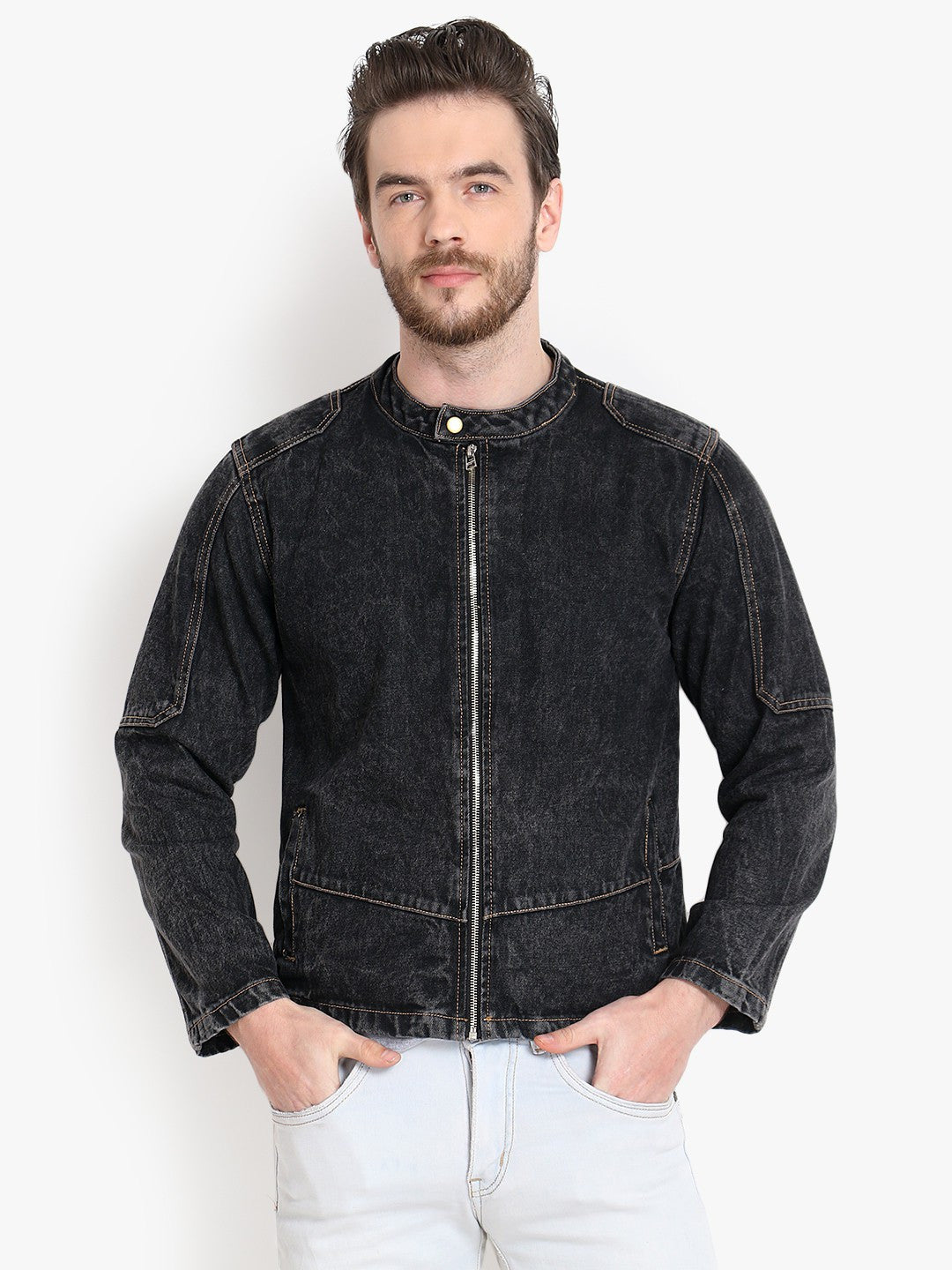 KOTTY Full Sleeve Washed Men Denim Jacket