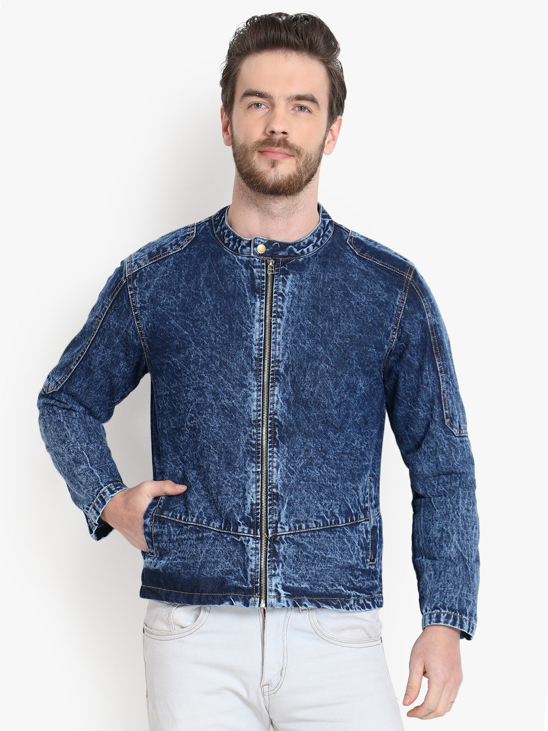 KOTTY Full Sleeve Washed Men Denim Jacket