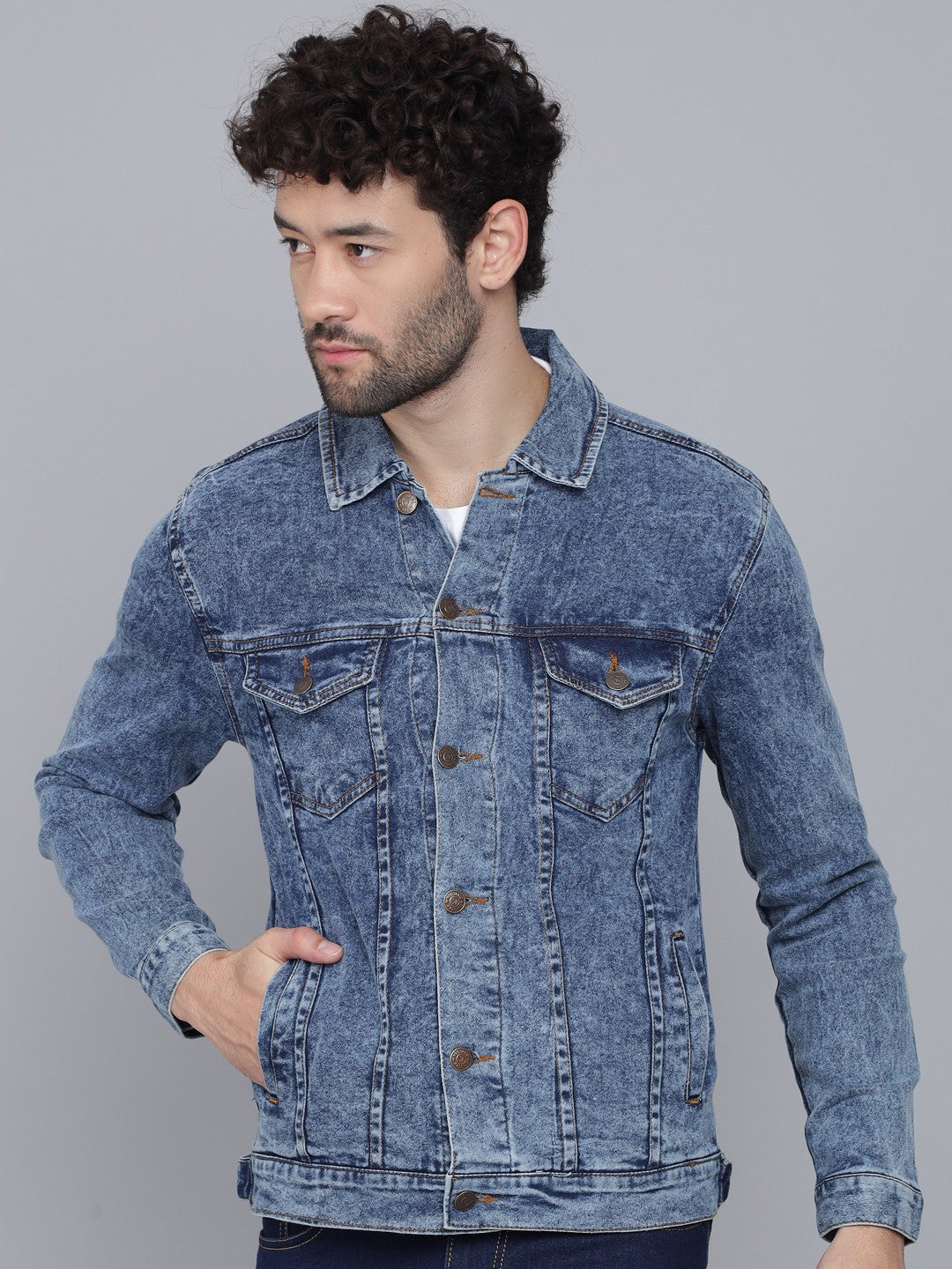 KOTTY Full Sleeve Washed Men Jacket