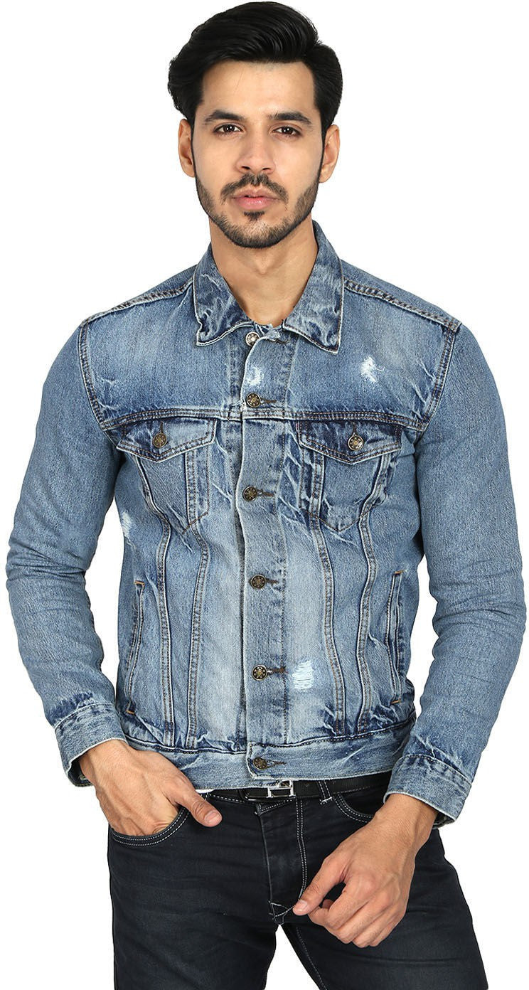 KOTTY Full Sleeve Solid Men Denim Jacket