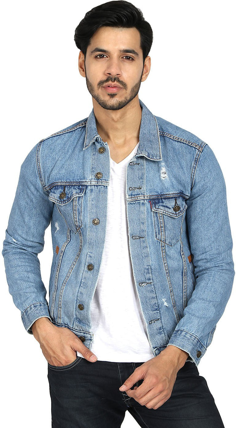 KOTTY Full Sleeve Solid Men Denim Jacket
