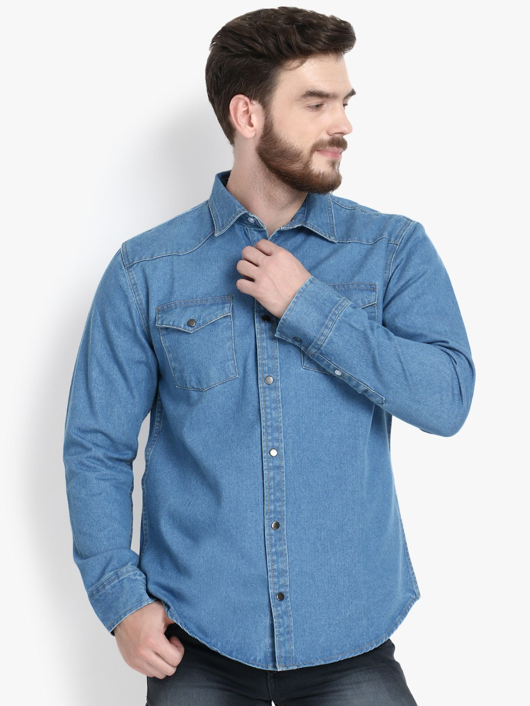 KOTTY Full Sleeve Solid Men Denim Jacket