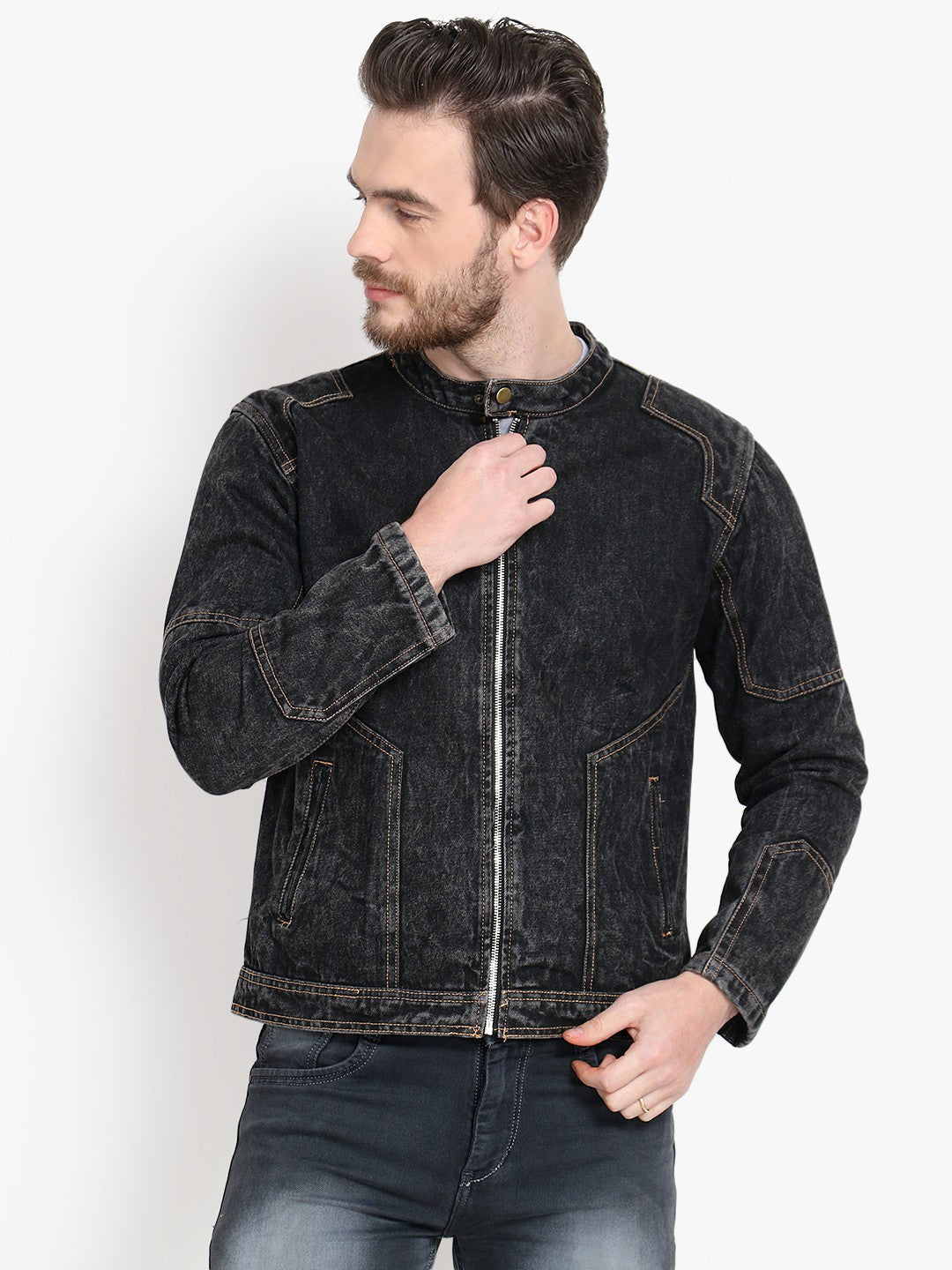 KOTTY Full Sleeve Washed Men Denim Jacket