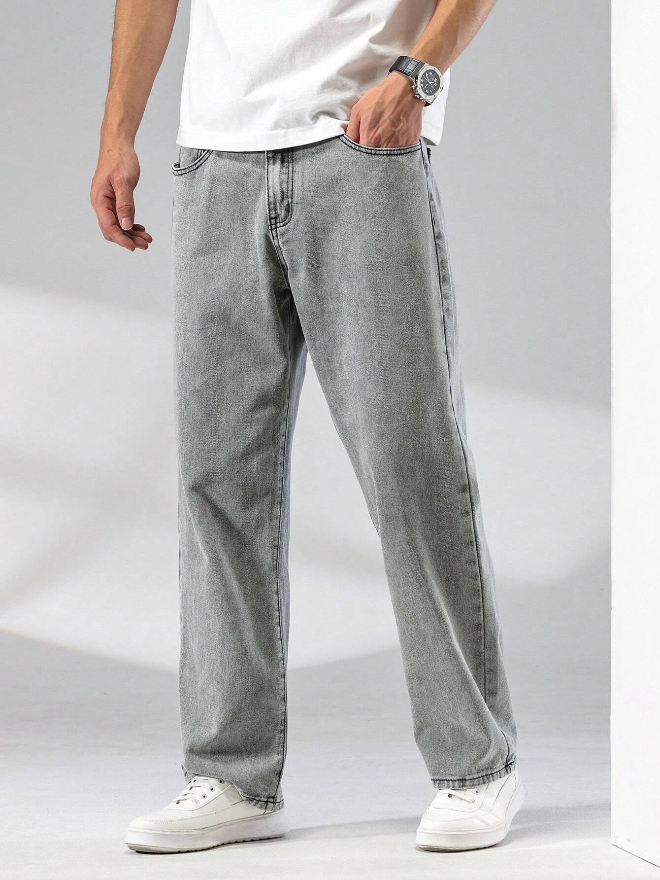 KOTTY Straight Fit Men Grey Jeans