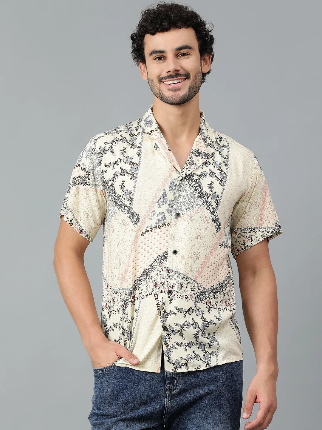 KOTTY Men Printed Casual Multicolor Shirt