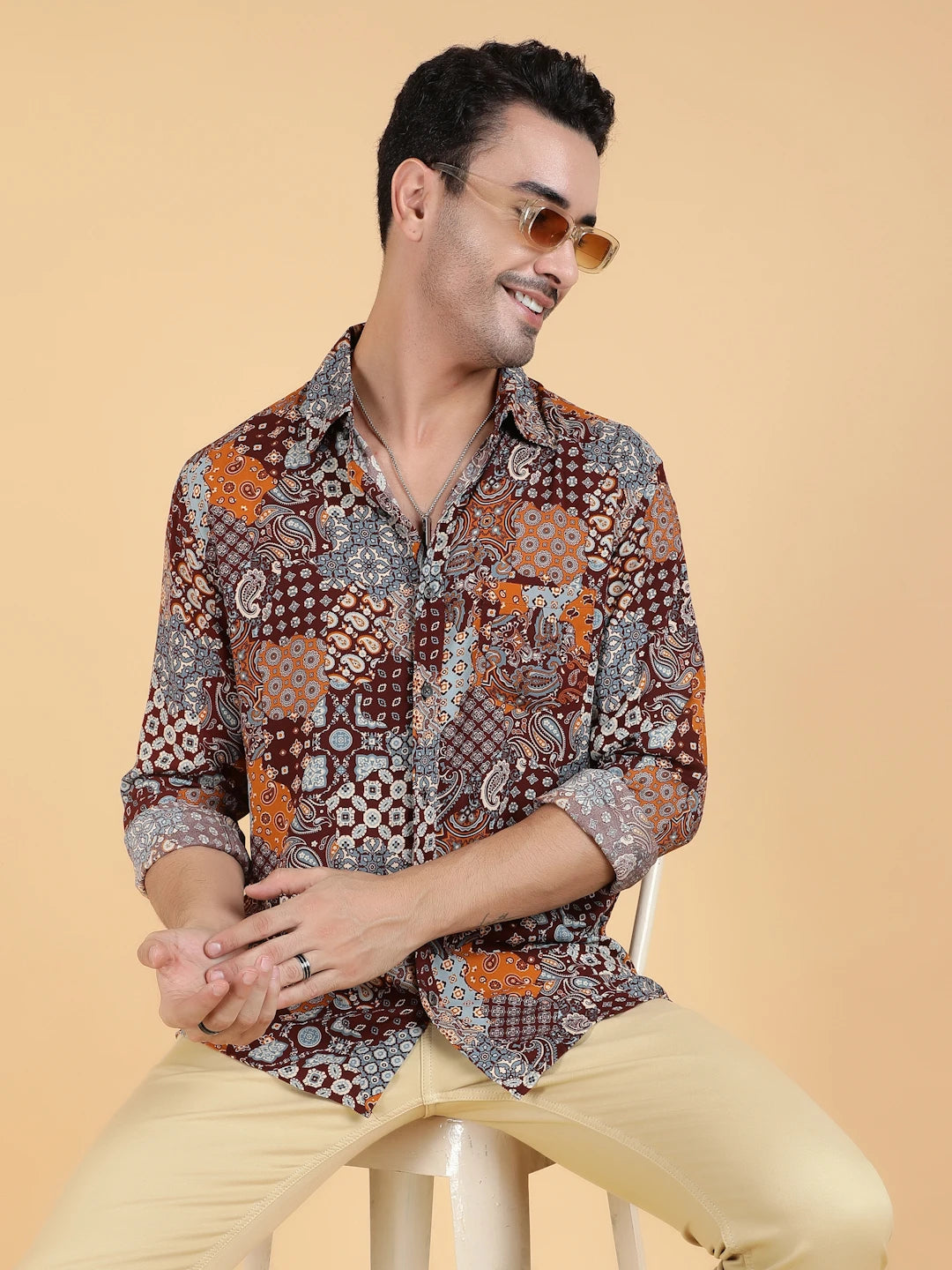 KOTTY Men Printed Casual Multicolor Shirt