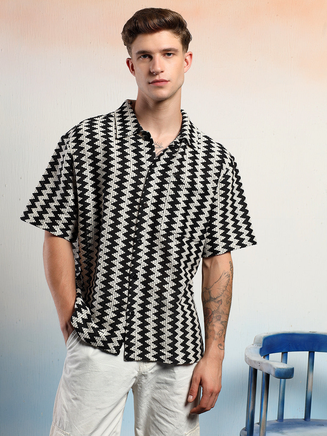 KOTTY Men Striped Casual Multicolor Shirt