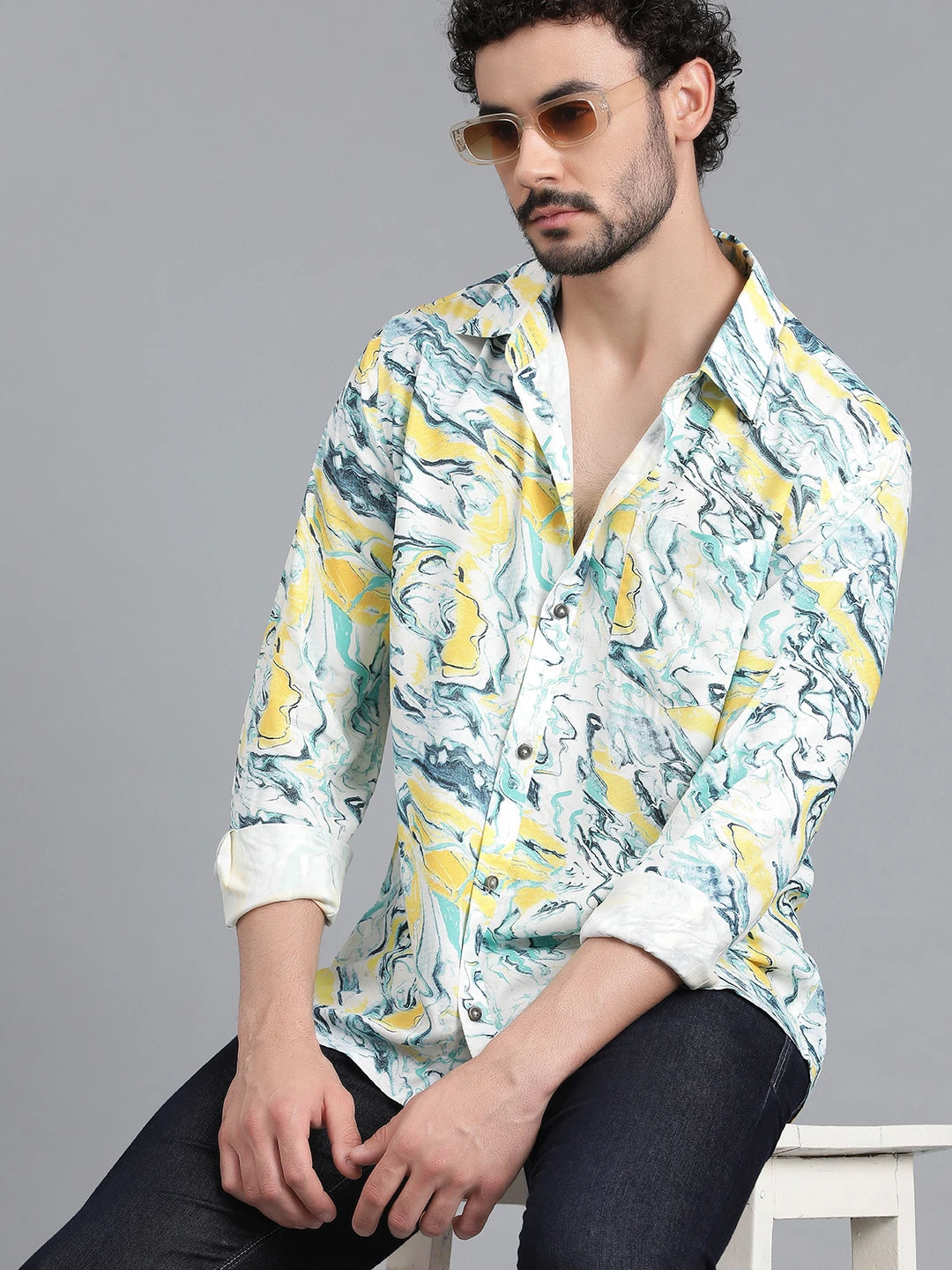 KOTTY Men Printed Casual Multicolor Shirt