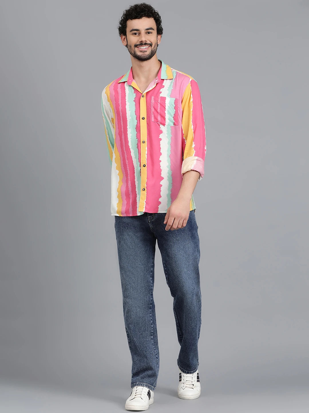 KOTTY Men Printed Casual Multicolor Shirt
