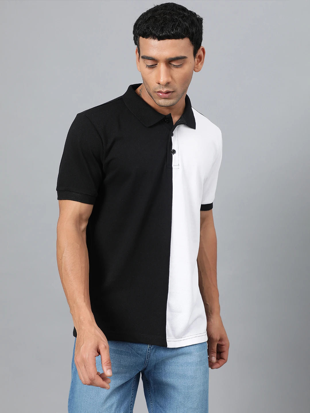 KOTTY Colorblock Men Polo Neck Multicolor T-Shirt
