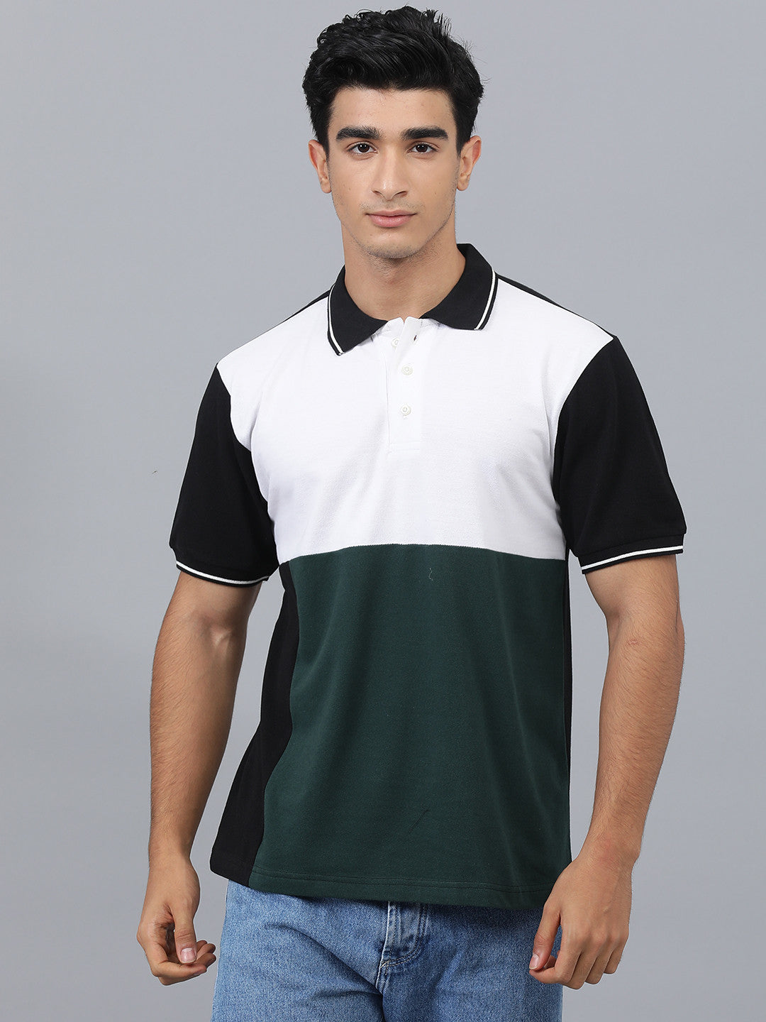 KOTTY Colorblock Men Polo Neck Multicolor T-Shirt
