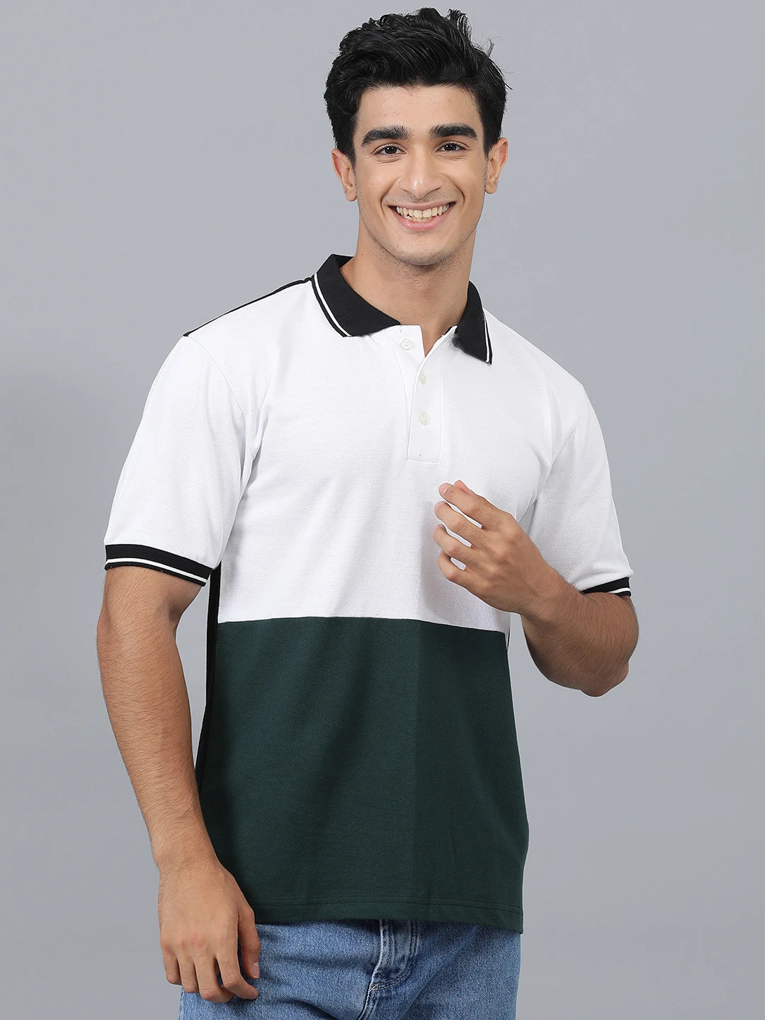 KOTTY Colorblock Men Polo Neck Multicolor T-Shirt