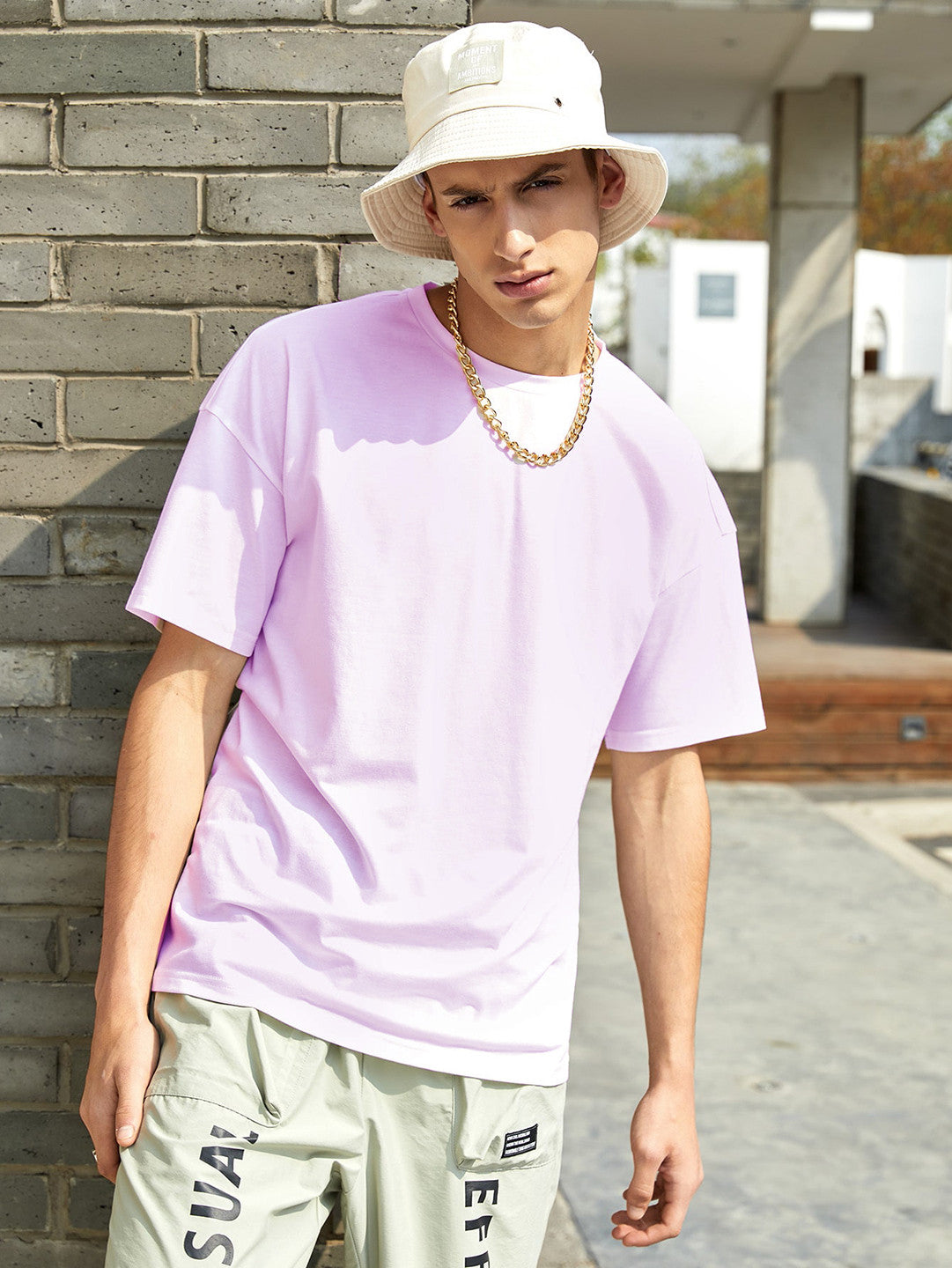 KOTTY Solid Men Round Neck Purple T-Shirt