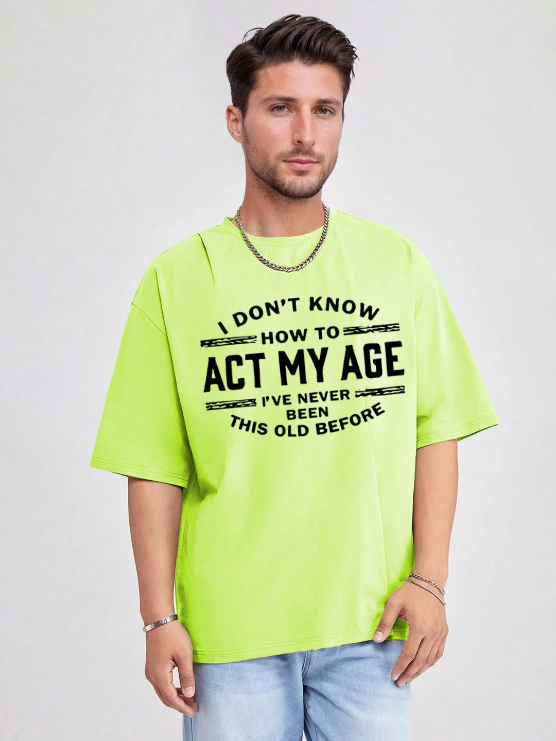 KOTTY Printed Men Round Neck Light Green T-Shirt
