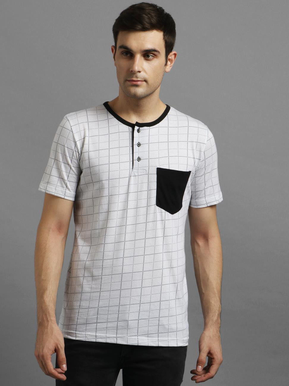 KOTTY Printed Men Round Neck White T-Shirt