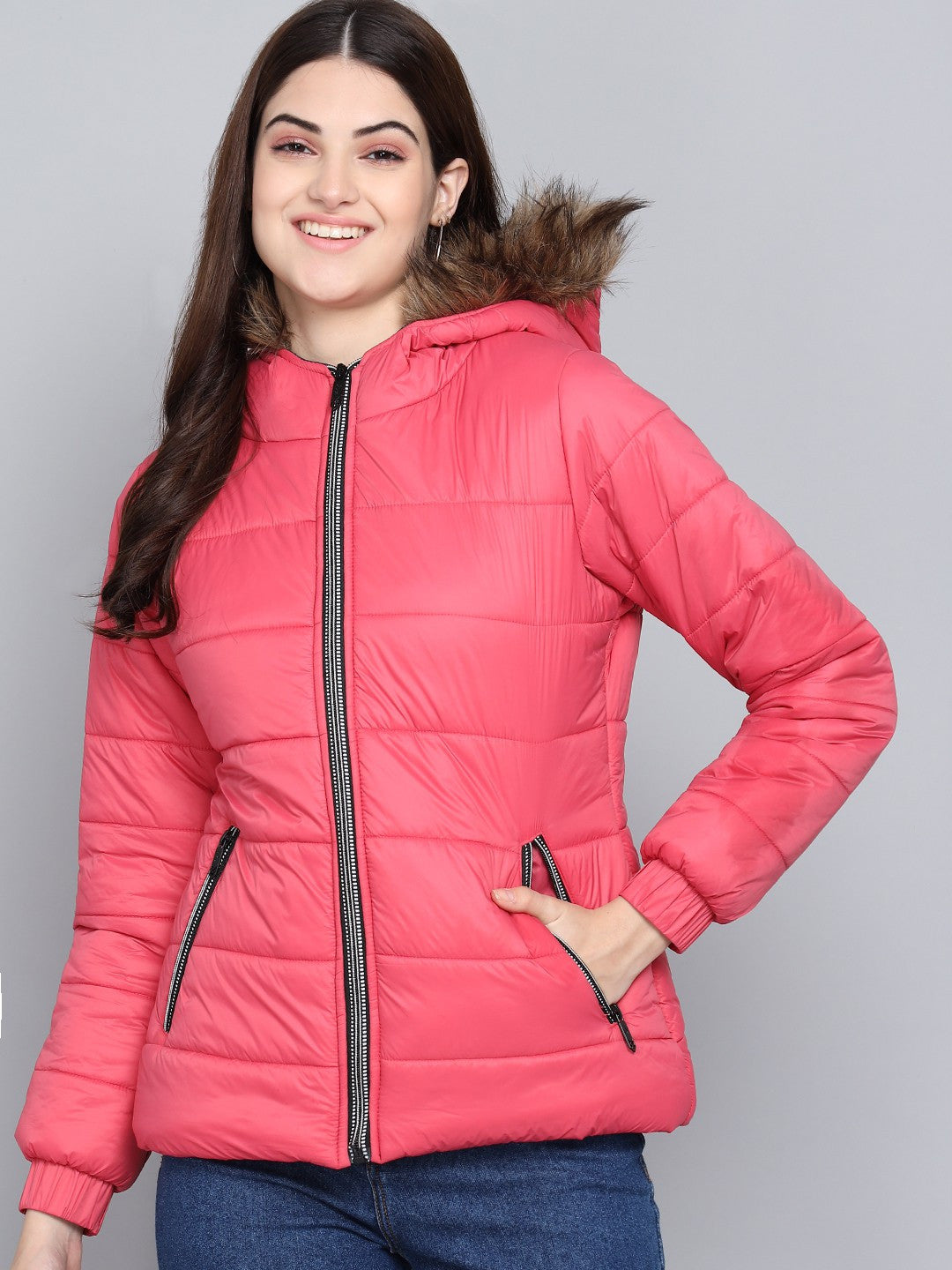 KOTTY Women Nylon Full Sleeve Standard Length Padded Puffer Jacket