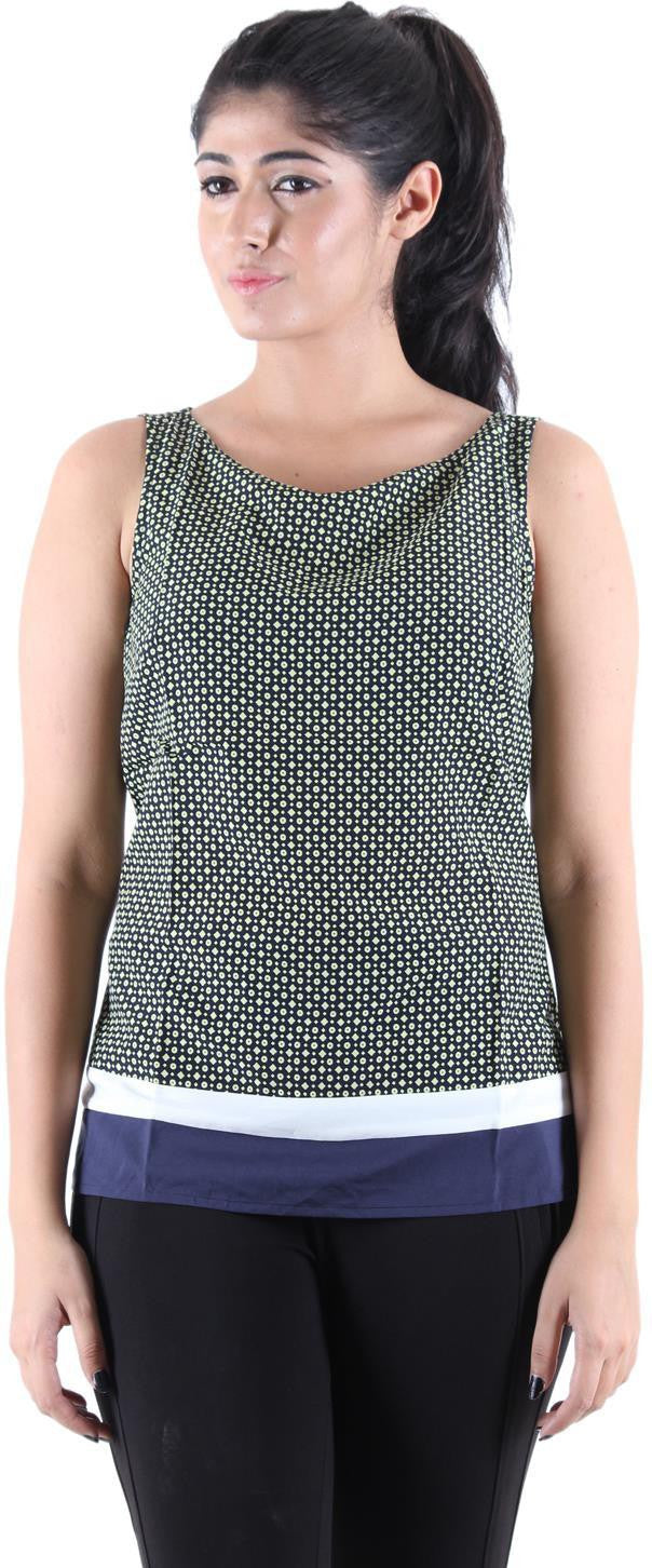 KOTTY Party Sleeveless Printed, Solid Women Multicolor Top