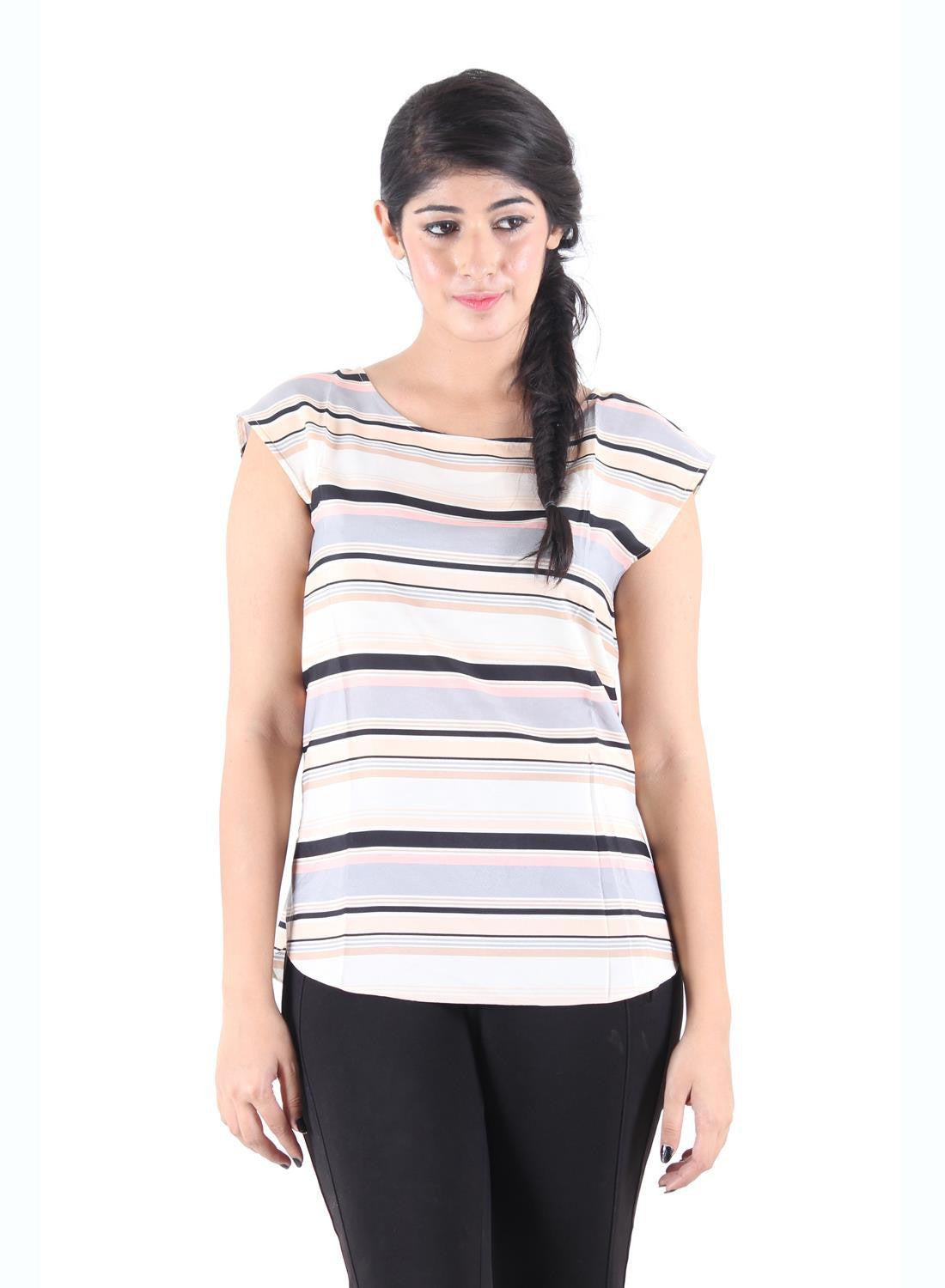 KOTTY Party Sleeveless Printed, Solid Women Multicolor Top