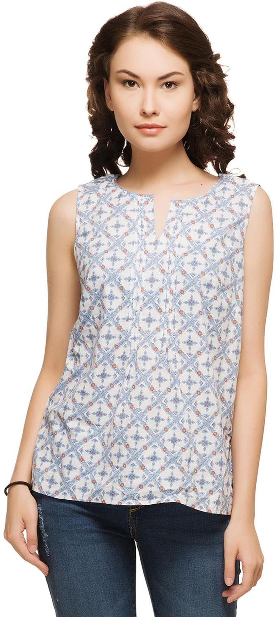 KOTTY Casual Sleeveless Printed Women Multicolor Top