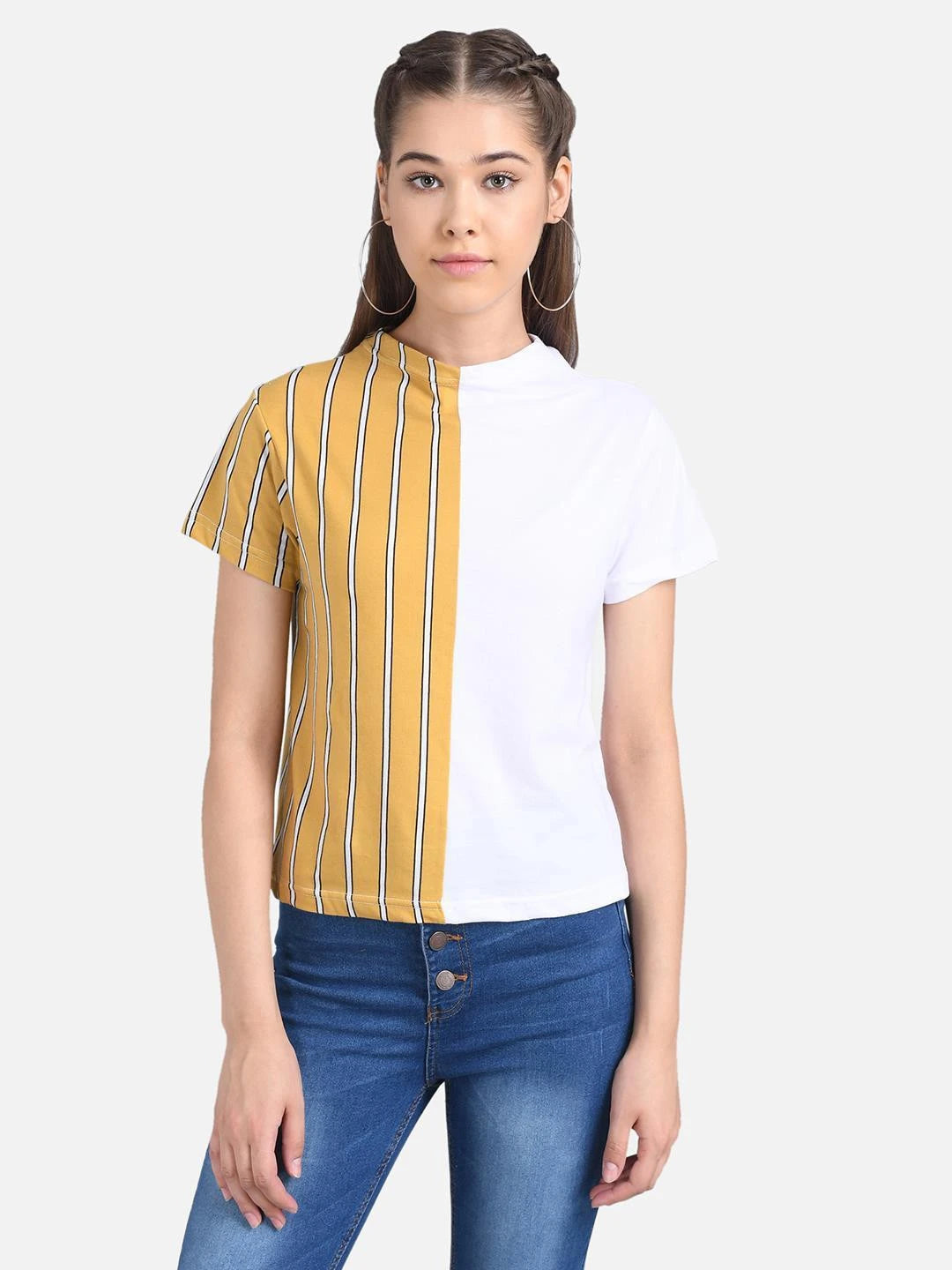 KOTTY Casual Half Sleeve Printed Women Multicolor Top