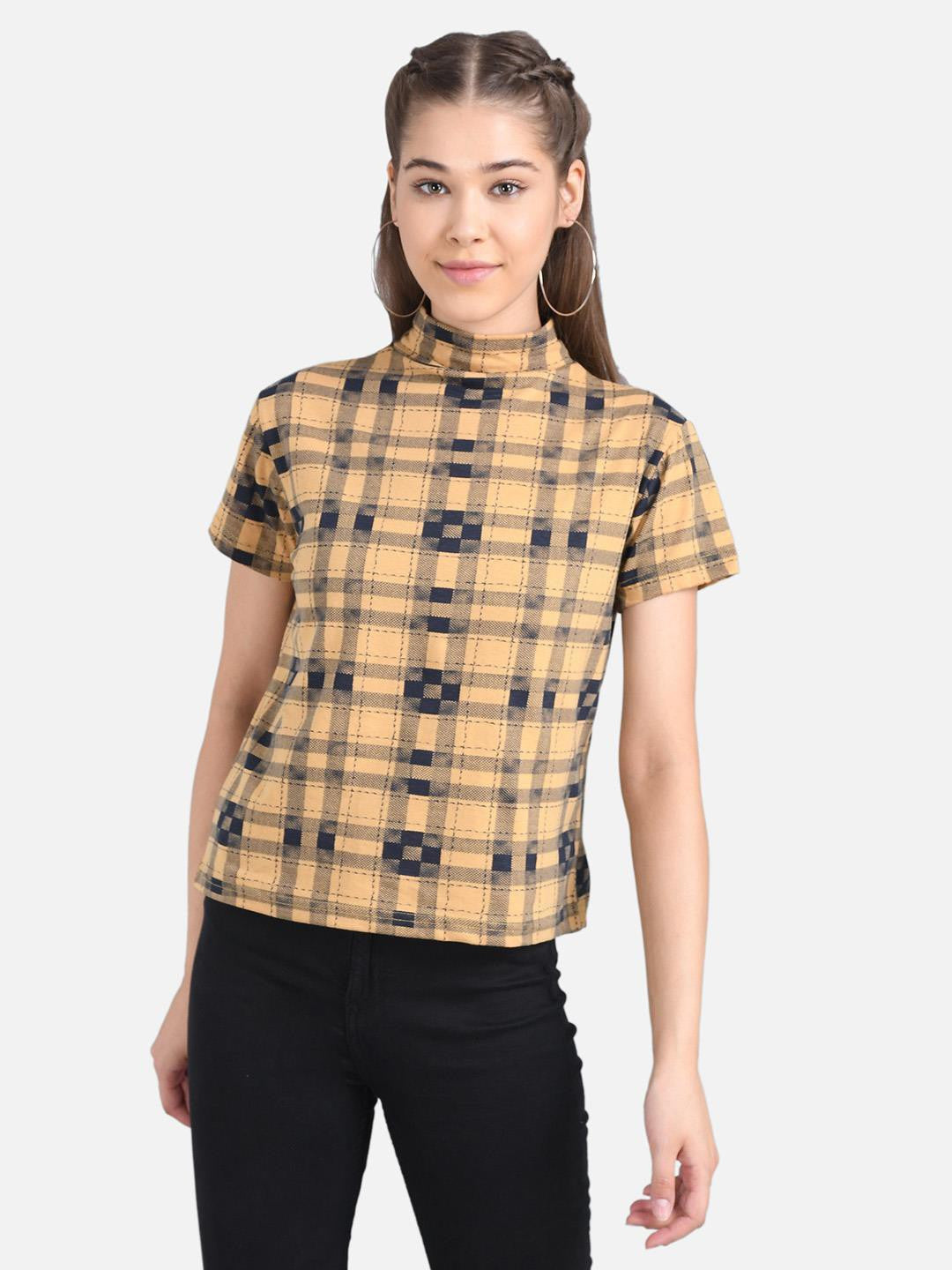 KOTTY Casual Half Sleeve Printed Women Multicolor Top