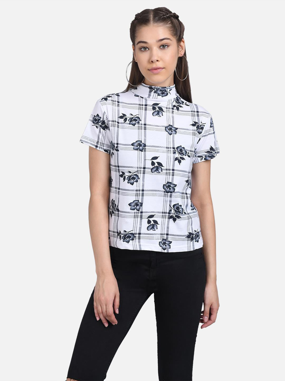 KOTTY Casual Half Sleeve Printed Women Multicolor Top