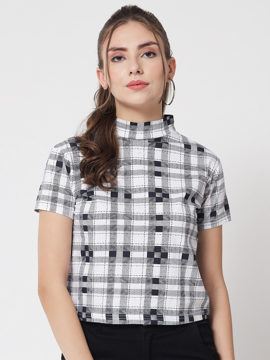 KOTTY Casual Checkered Women White Top