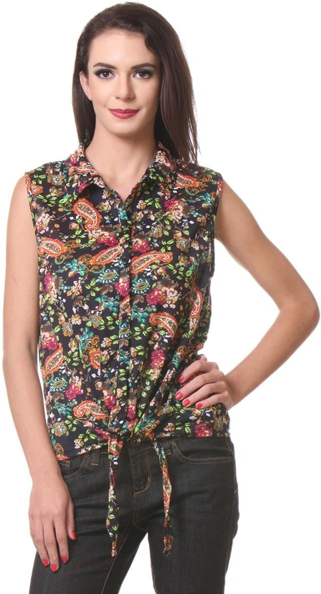 KOTTY Casual Sleeveless Floral Print Women Multicolor Top