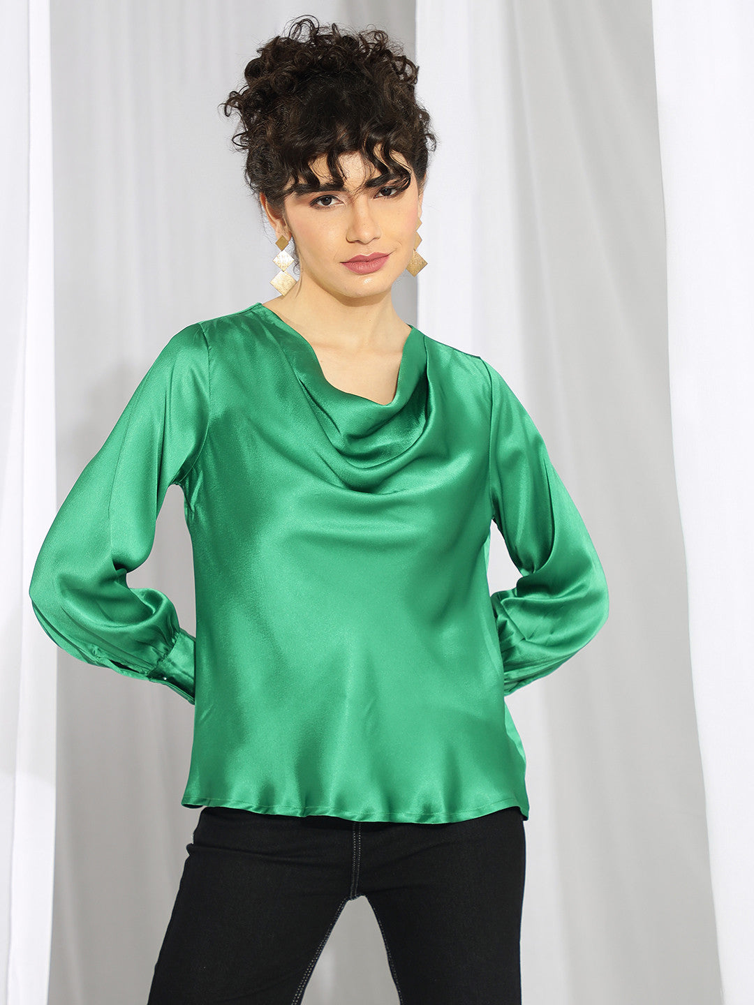 KOTTY Casual Solid Women Green Top