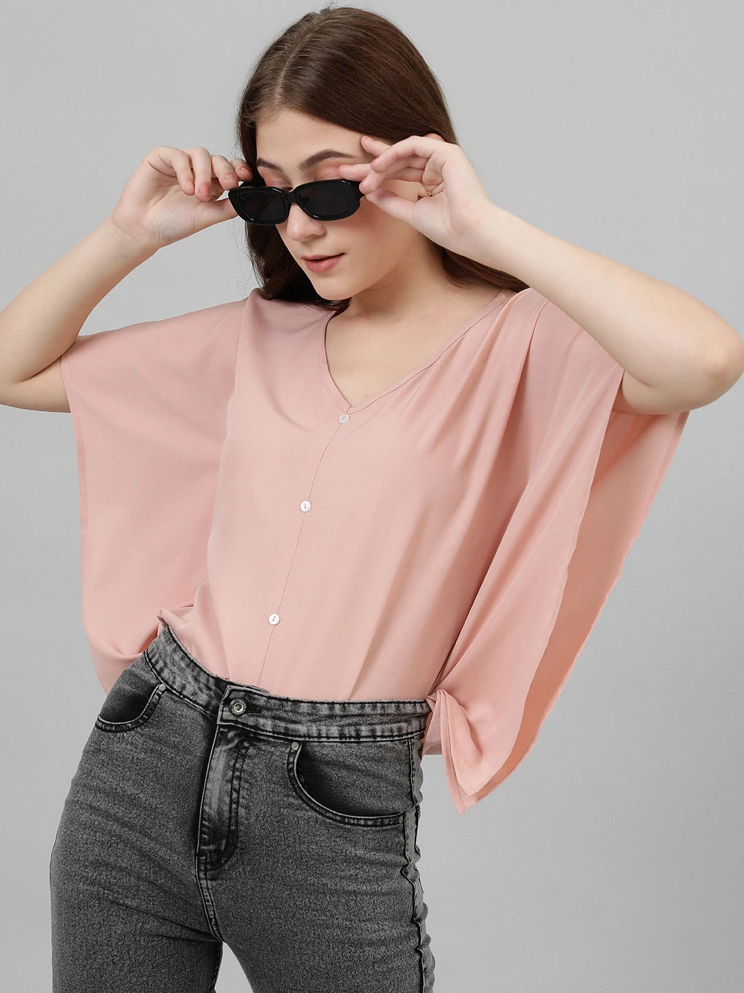 KOTTY Casual Solid Women Orange Top