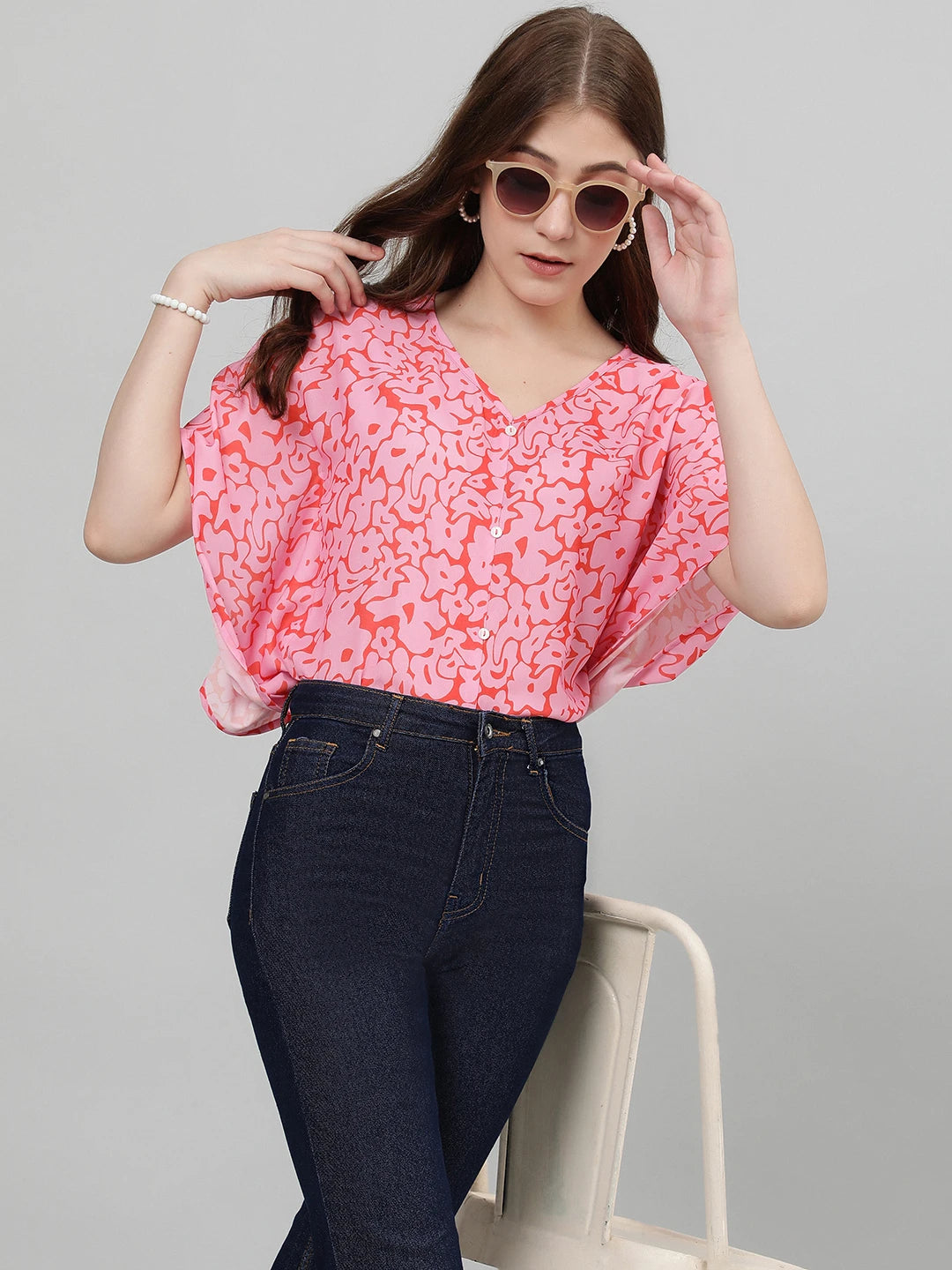 KOTTY Casual Printed Women Pink Top