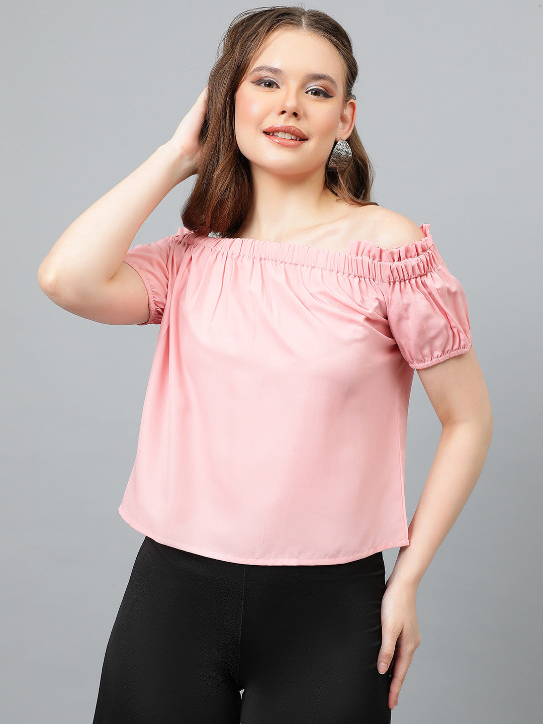 KOTTY Casual Solid Women Pink Top