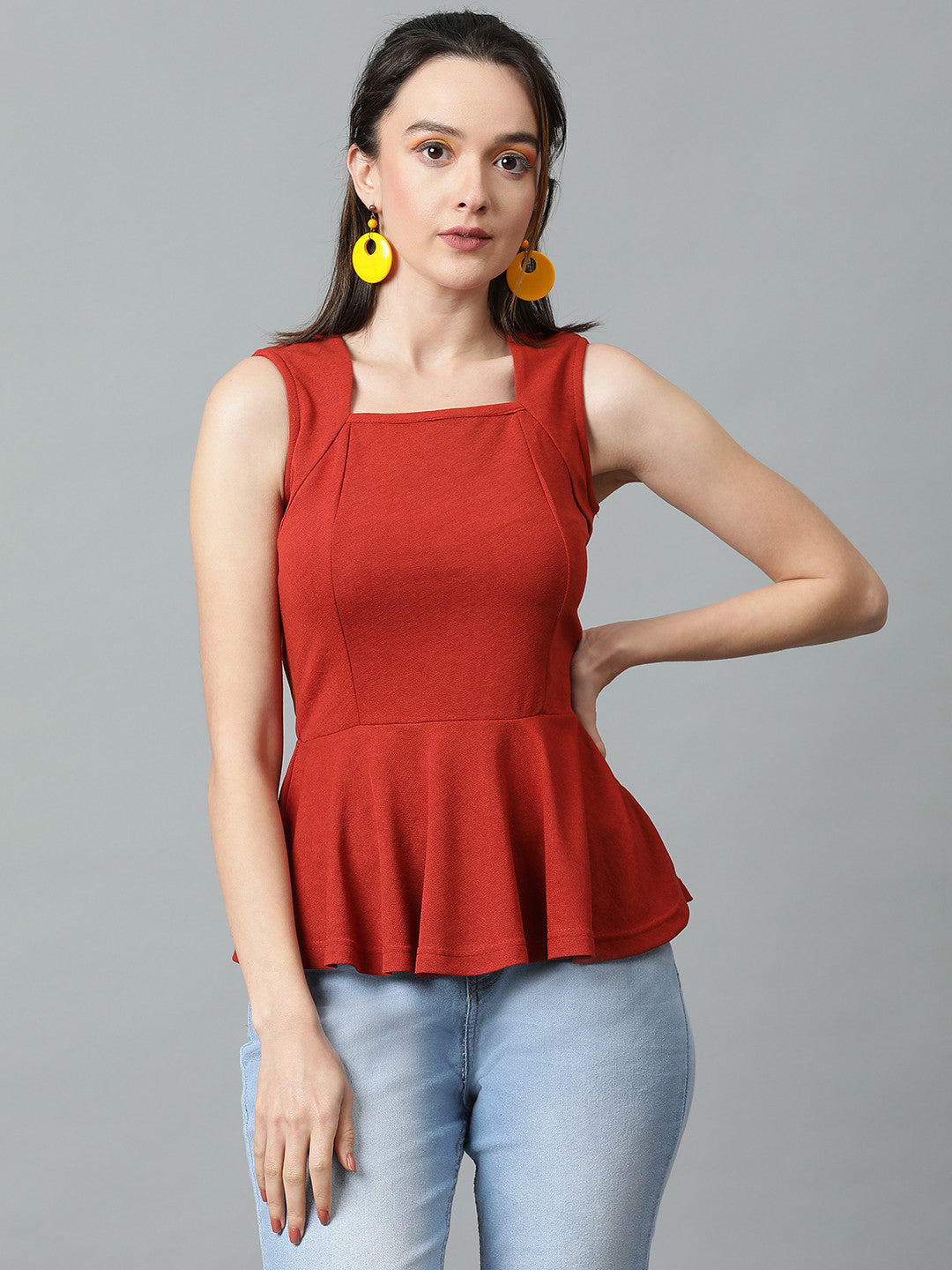KOTTY Casual Solid Women Red Top