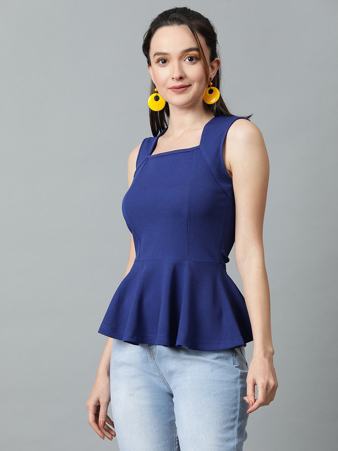 KOTTY Casual Solid Women Blue Top
