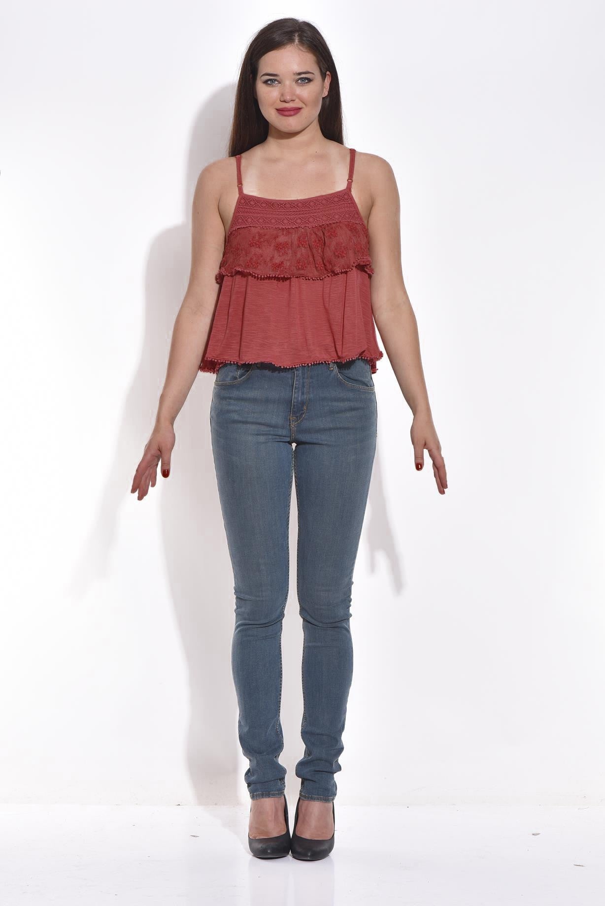 KOTTY Casual Sleeveless Solid Women Brown Top