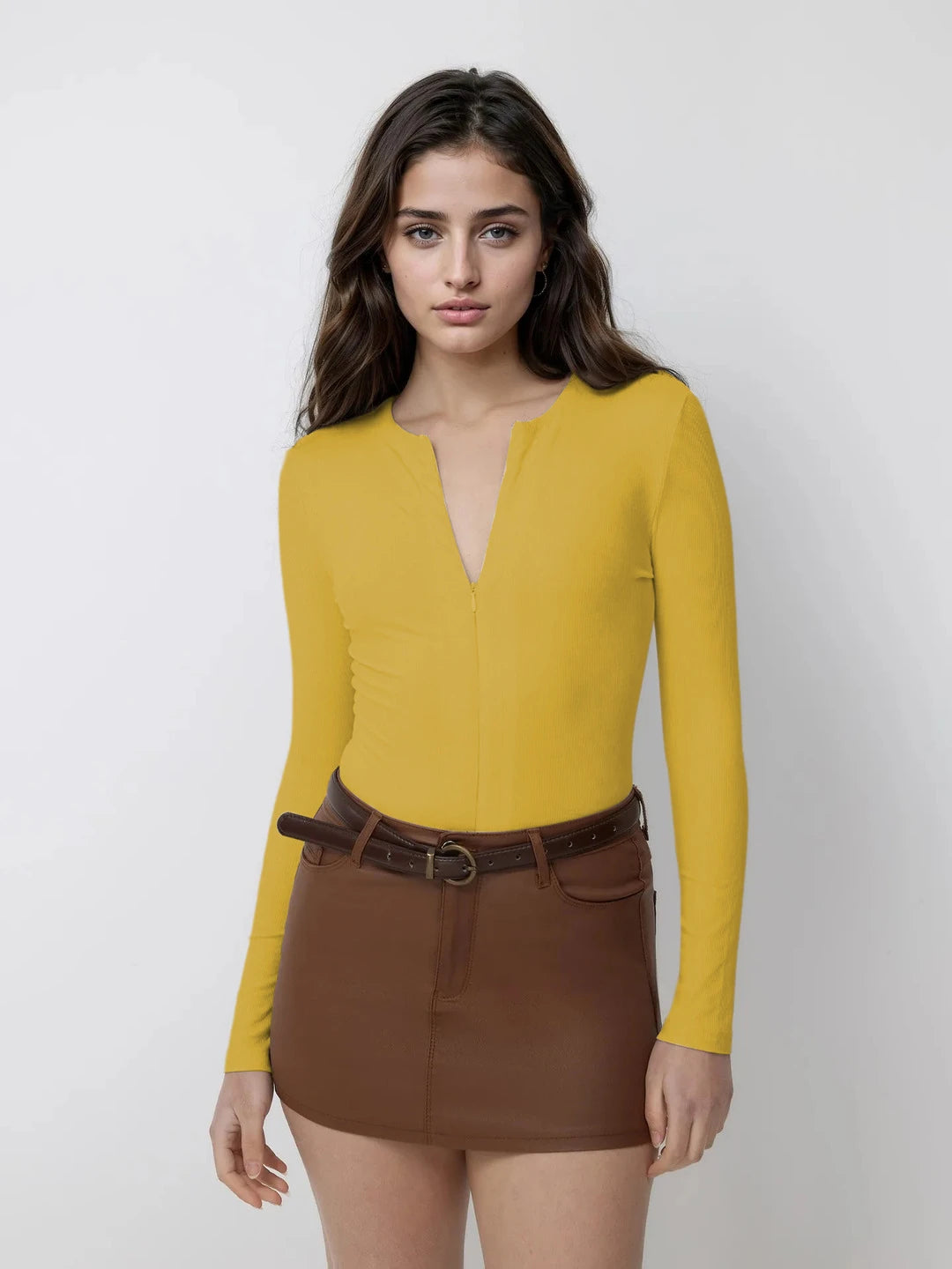 KOTTY Casual Solid Women Yellow Top